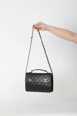 Chanel Lambskin Double Turnlock Mini Briefcase