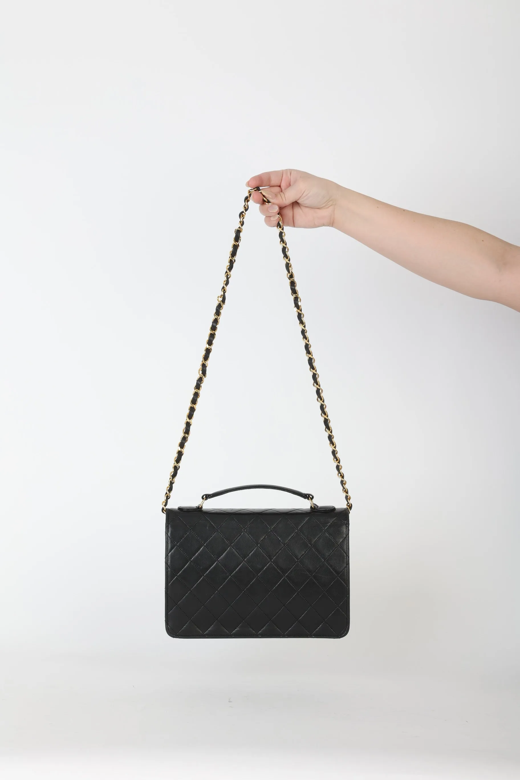 Chanel Lambskin Double Turnlock Mini Briefcase