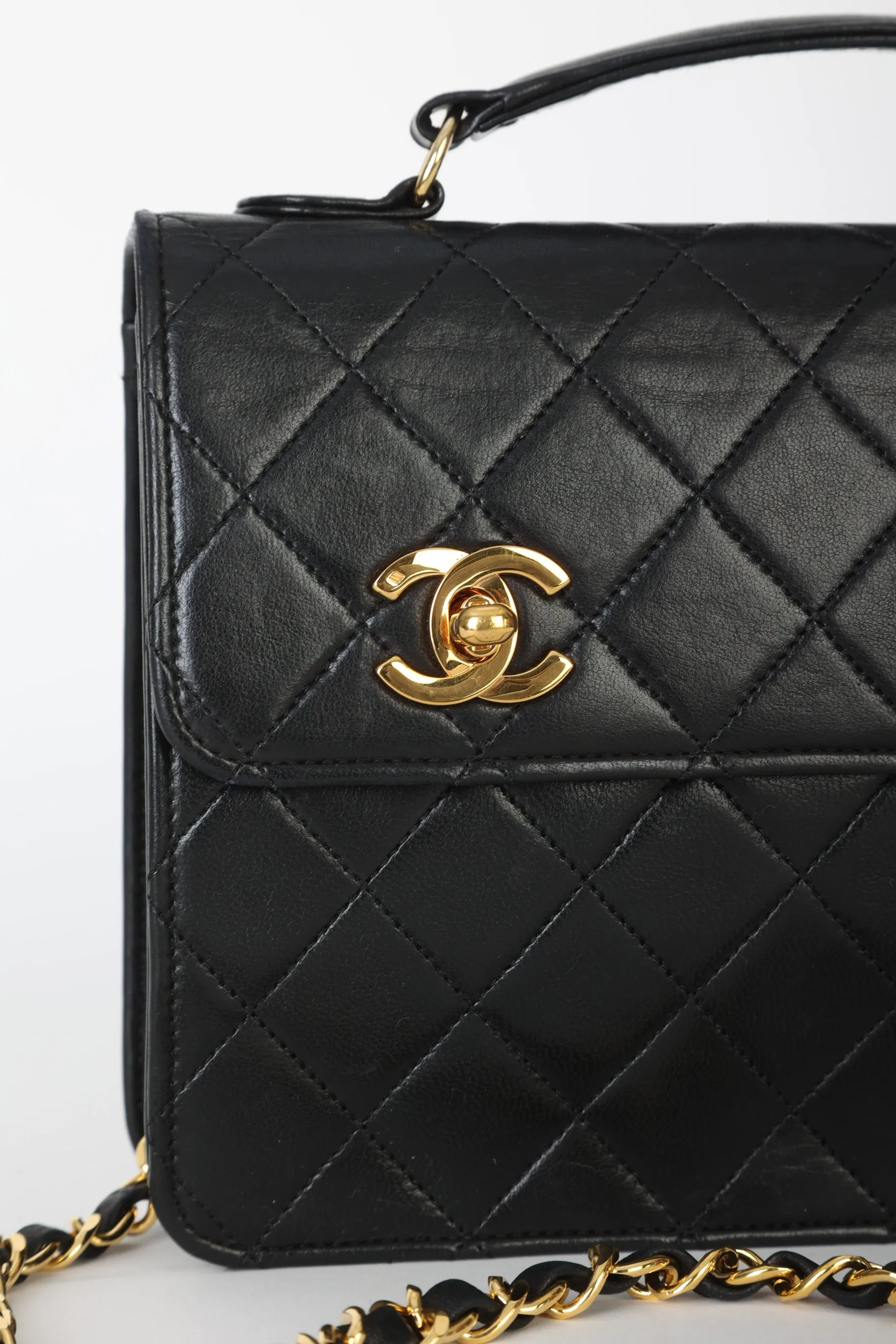 Chanel Lambskin Double Turnlock Mini Briefcase
