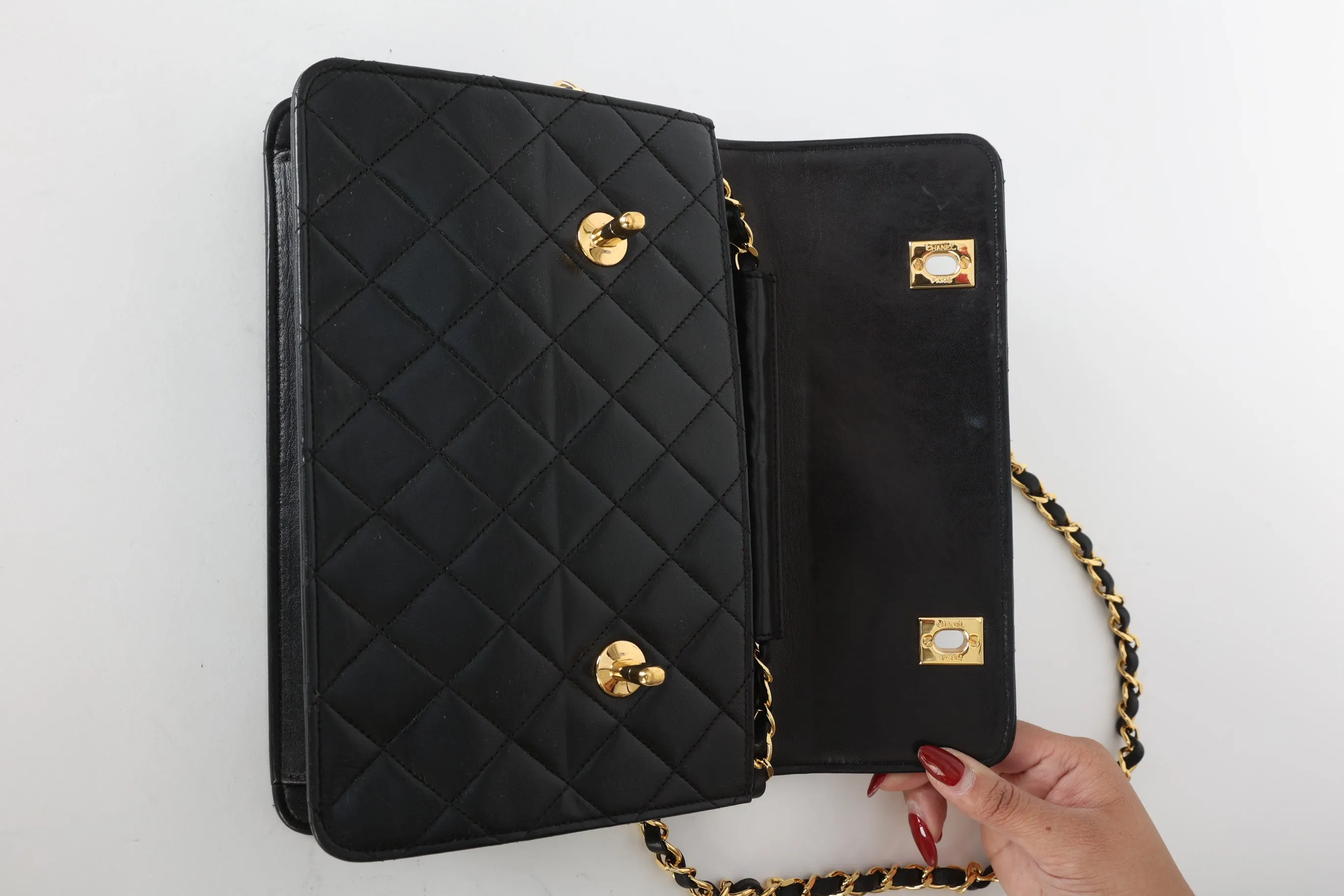 Chanel Lambskin Double Turnlock Mini Briefcase