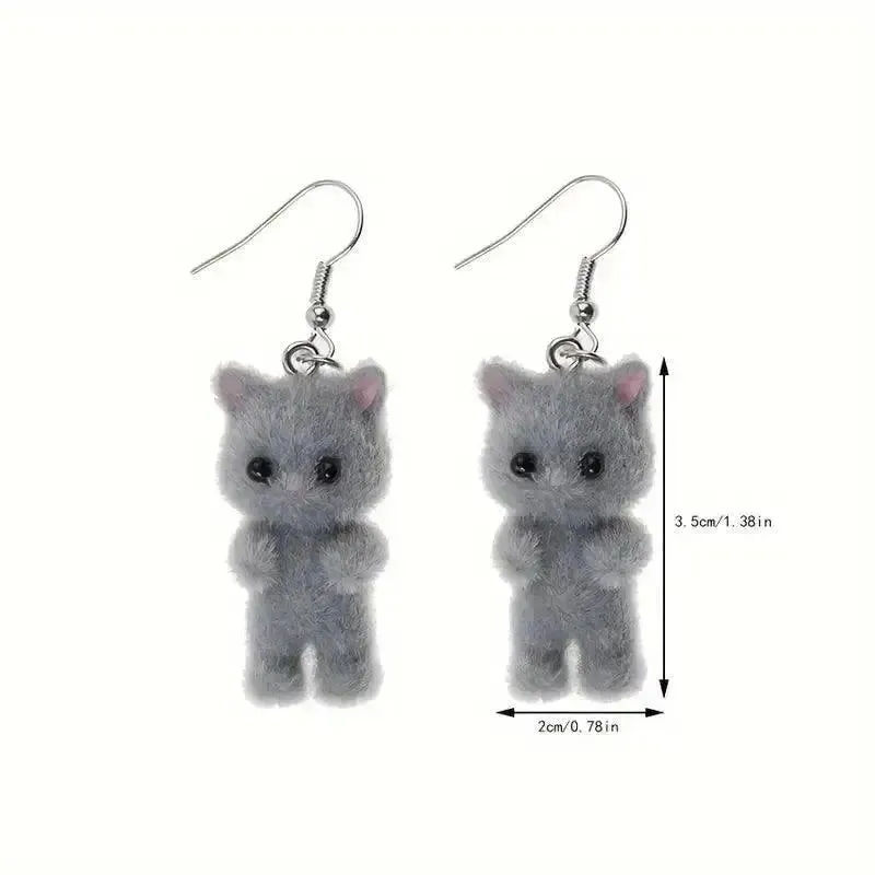 Charming Resin 3D Cat Earrings
