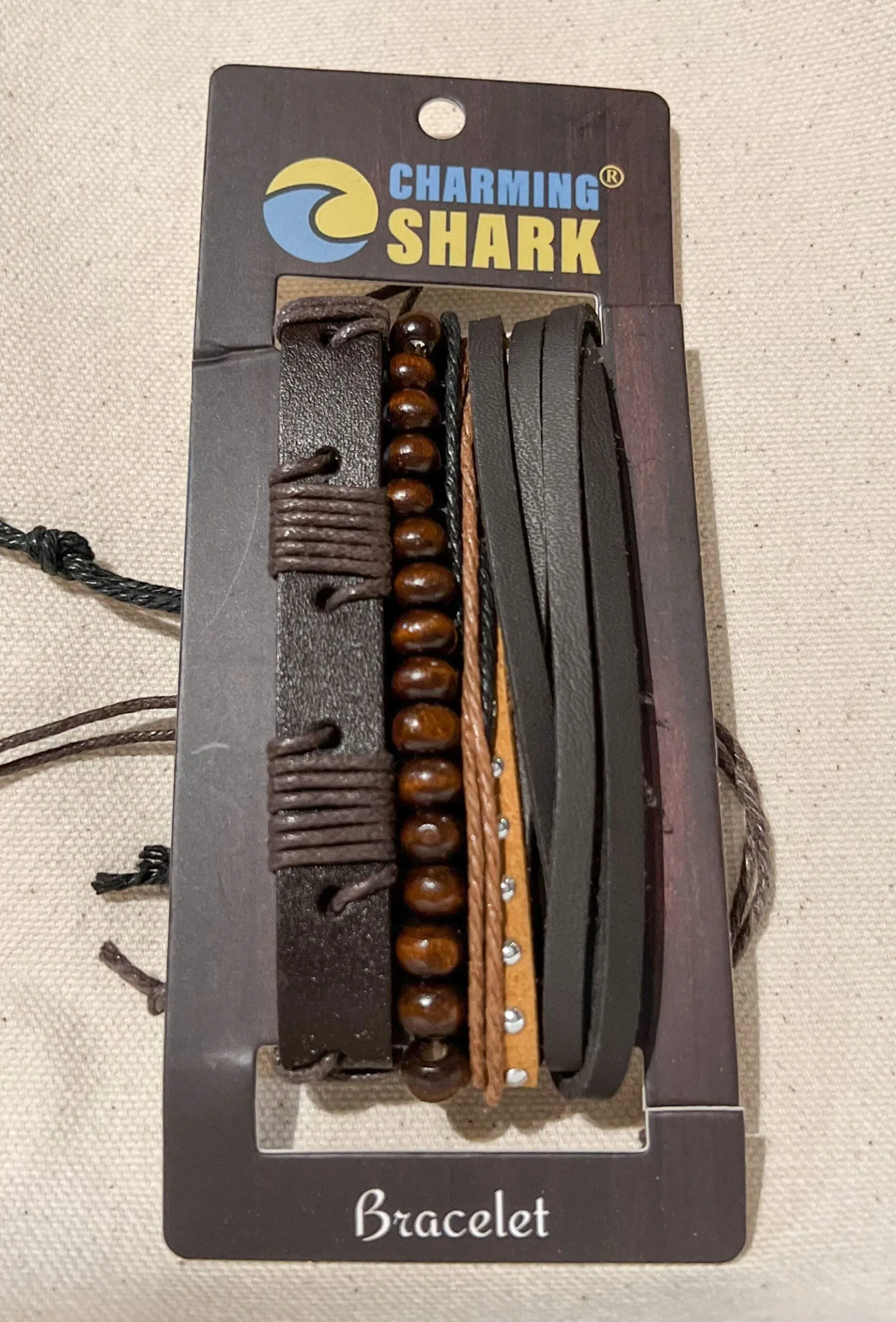 Charming Shark Mens Stack Bracelet