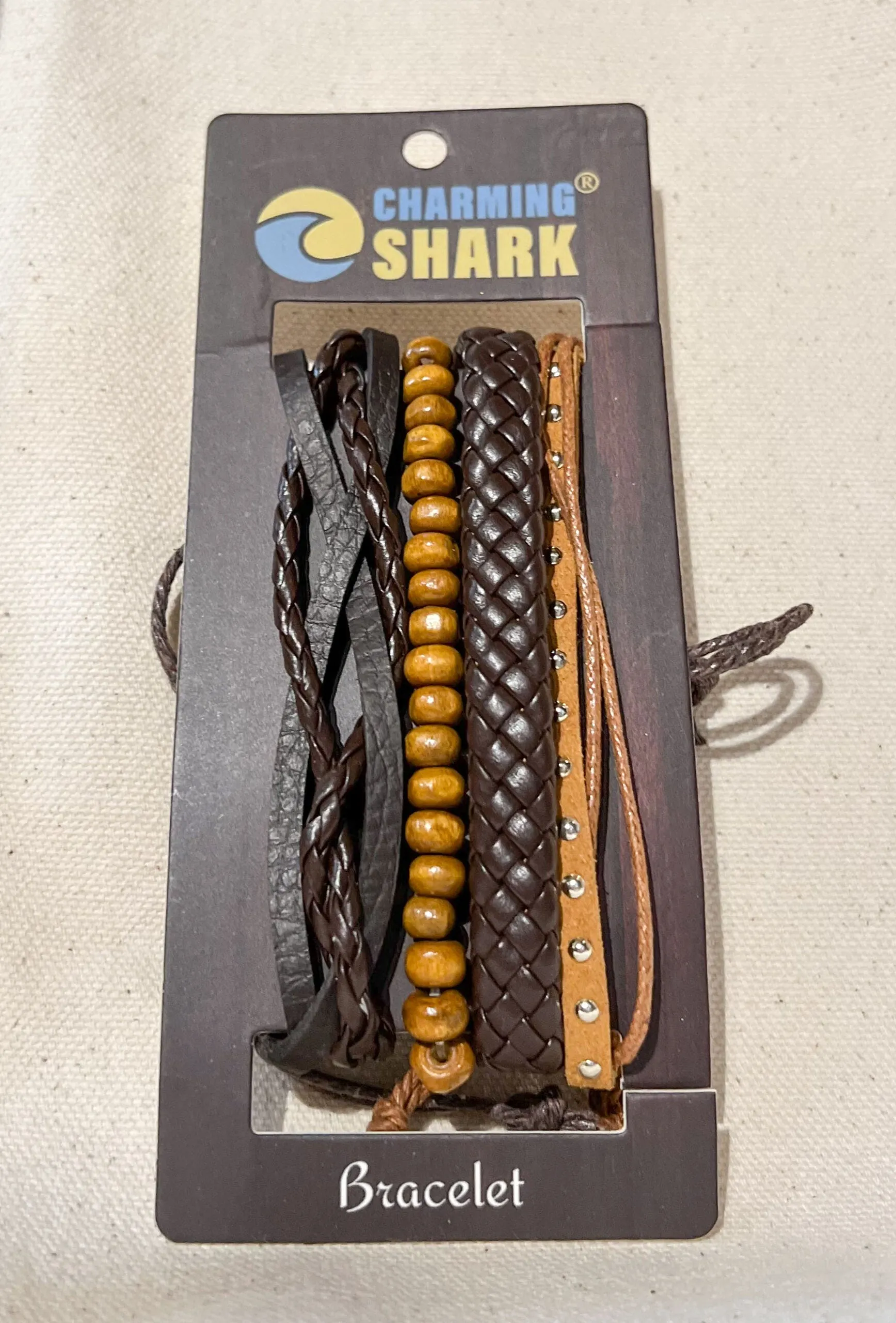Charming Shark Mens Stack Bracelet