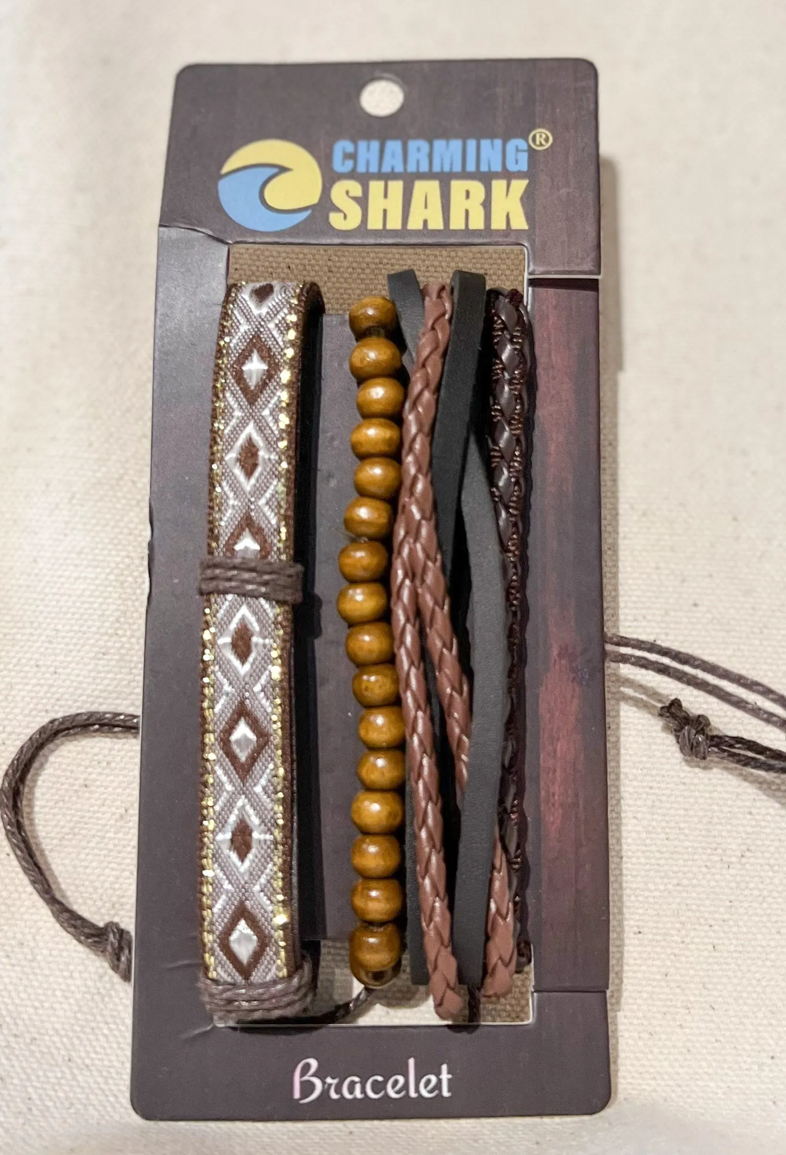 Charming Shark Mens Stack Bracelet