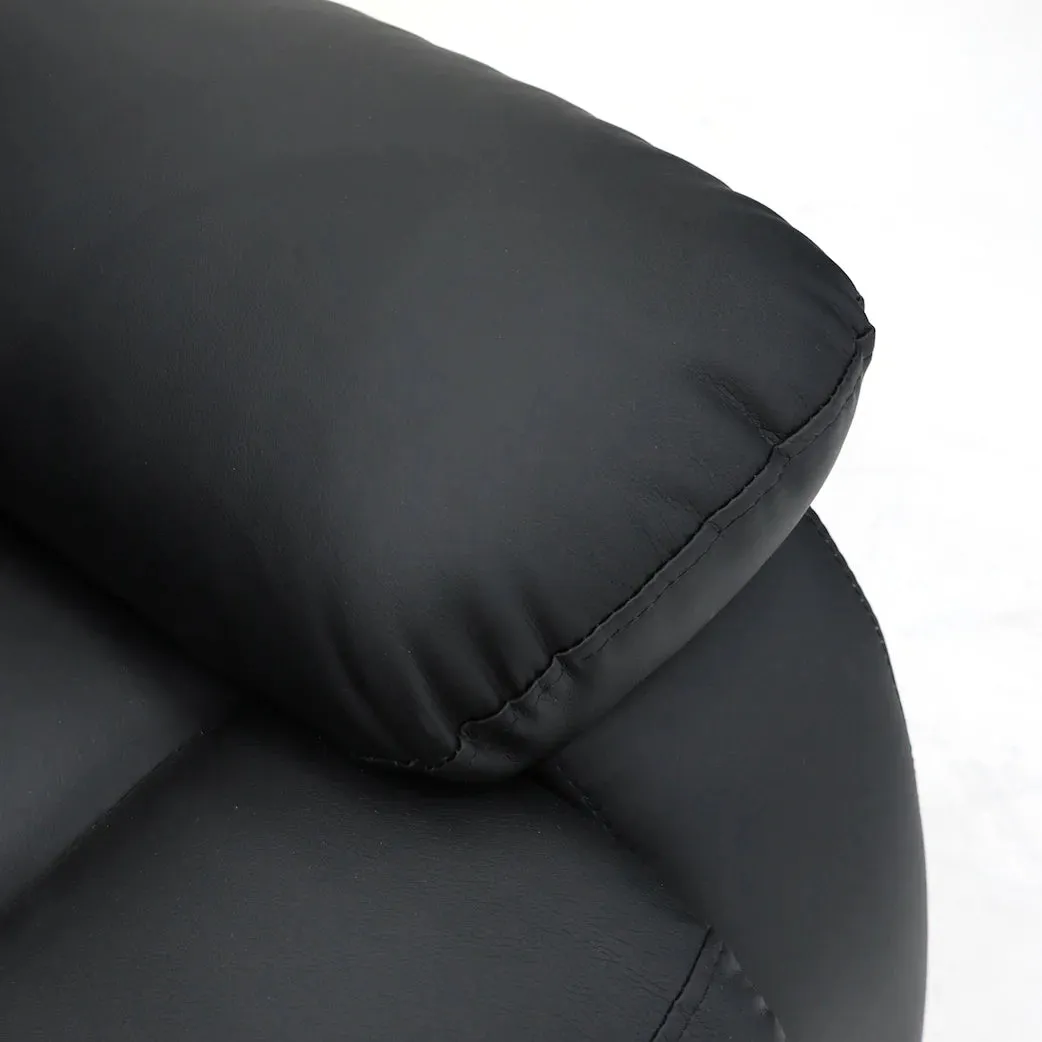 Chicago Manual Recliner Sofa - Black 2 Seater
