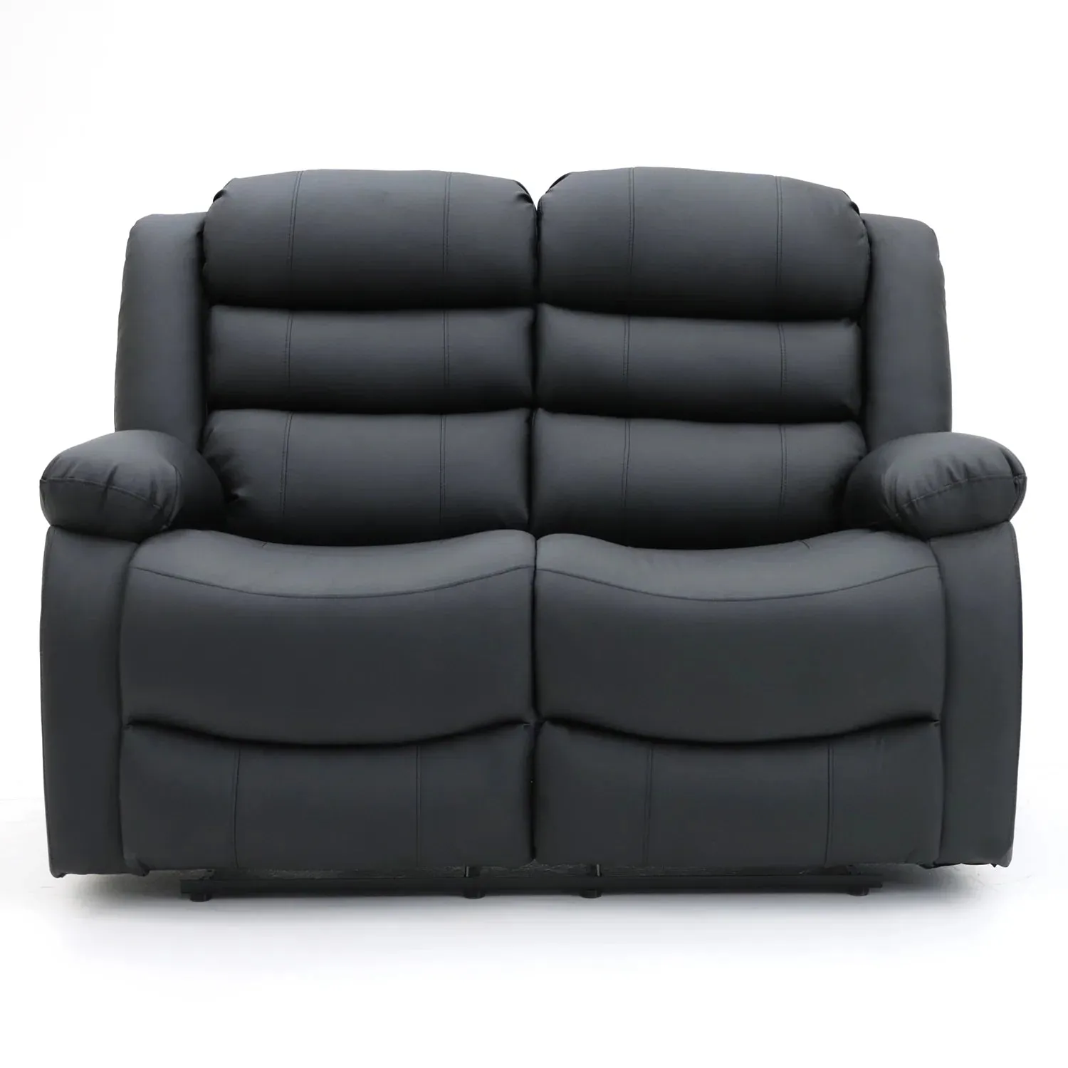 Chicago Manual Recliner Sofa - Black 2 Seater