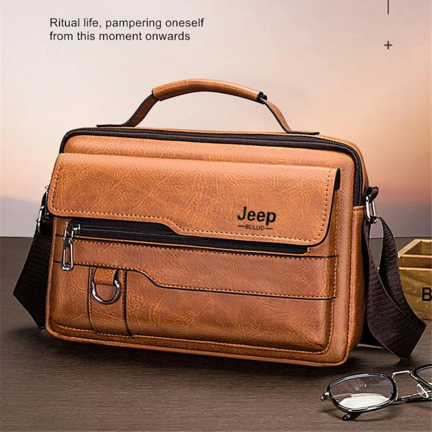 Classic PU Leather Crossbody Business Bag