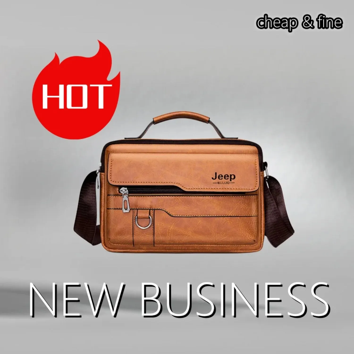 Classic PU Leather Crossbody Business Bag