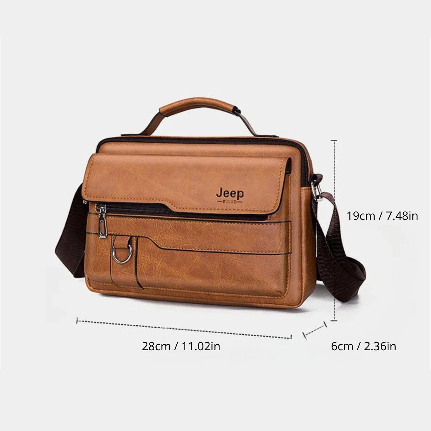 Classic PU Leather Crossbody Business Bag