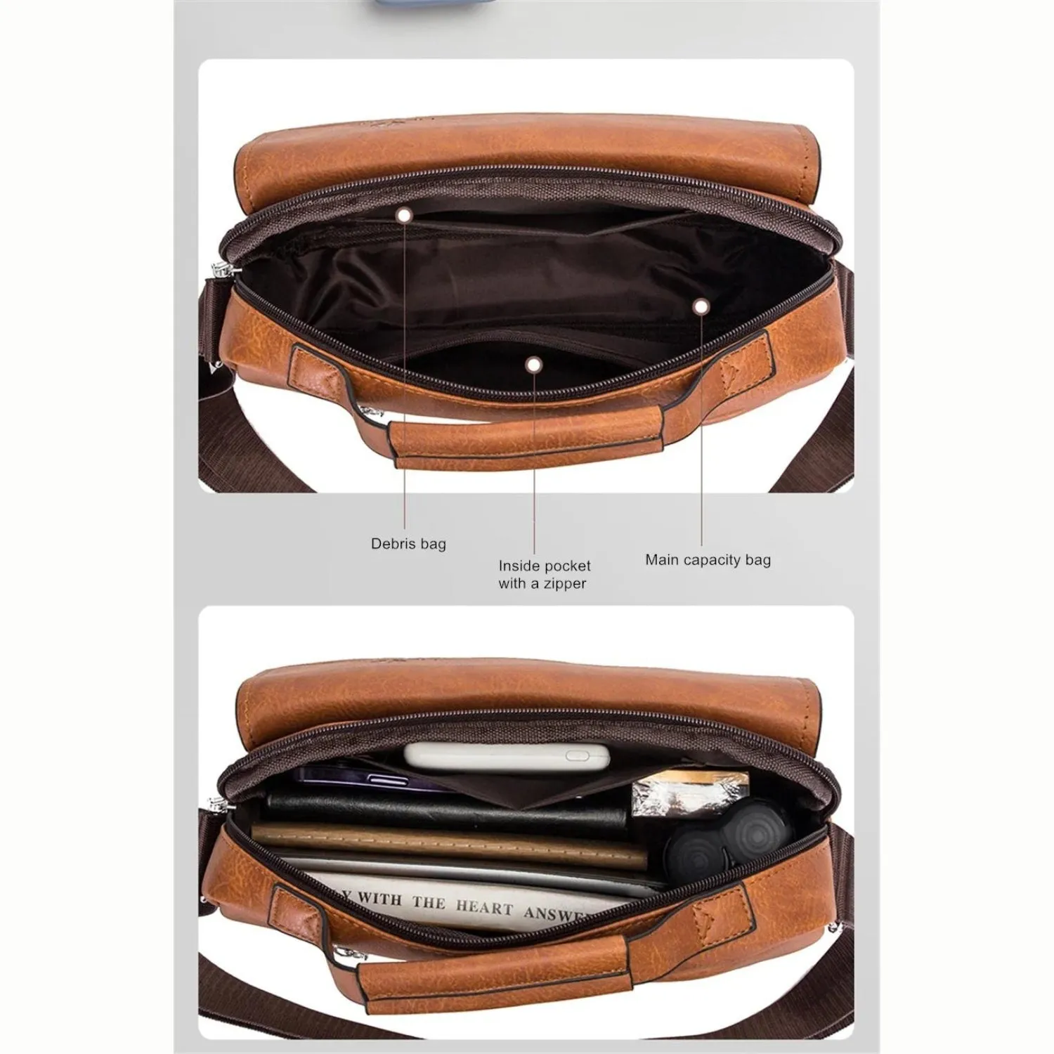 Classic PU Leather Crossbody Business Bag