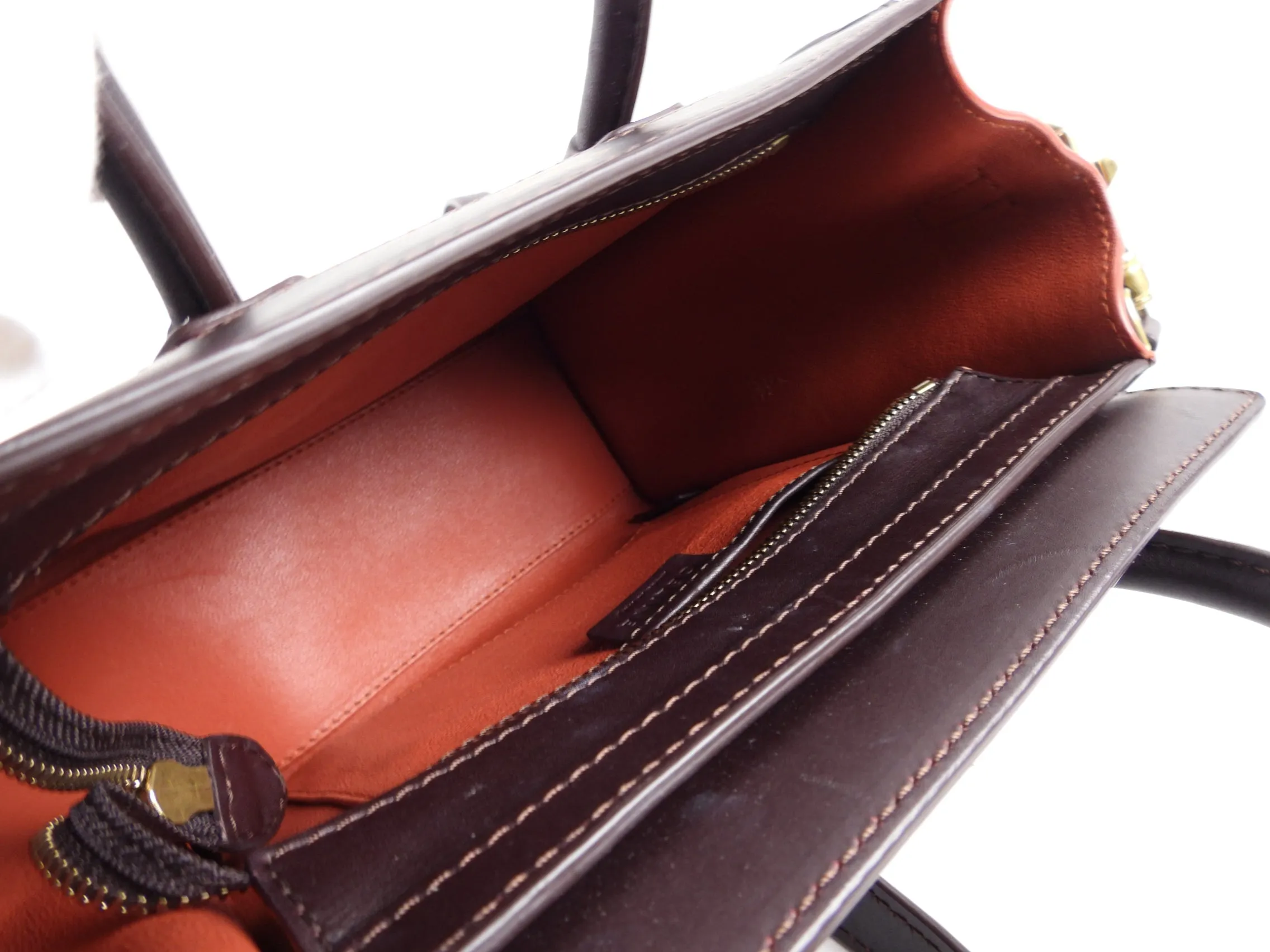 Céline Tri-Color Leather Nano Luggage Tote Crossbody Bag