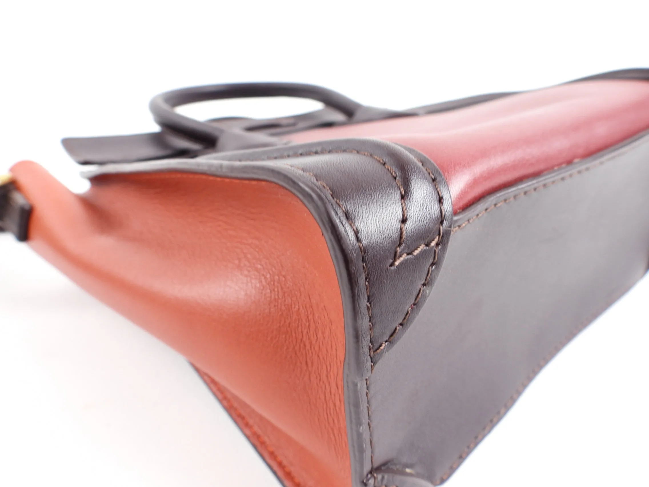 Céline Tri-Color Leather Nano Luggage Tote Crossbody Bag
