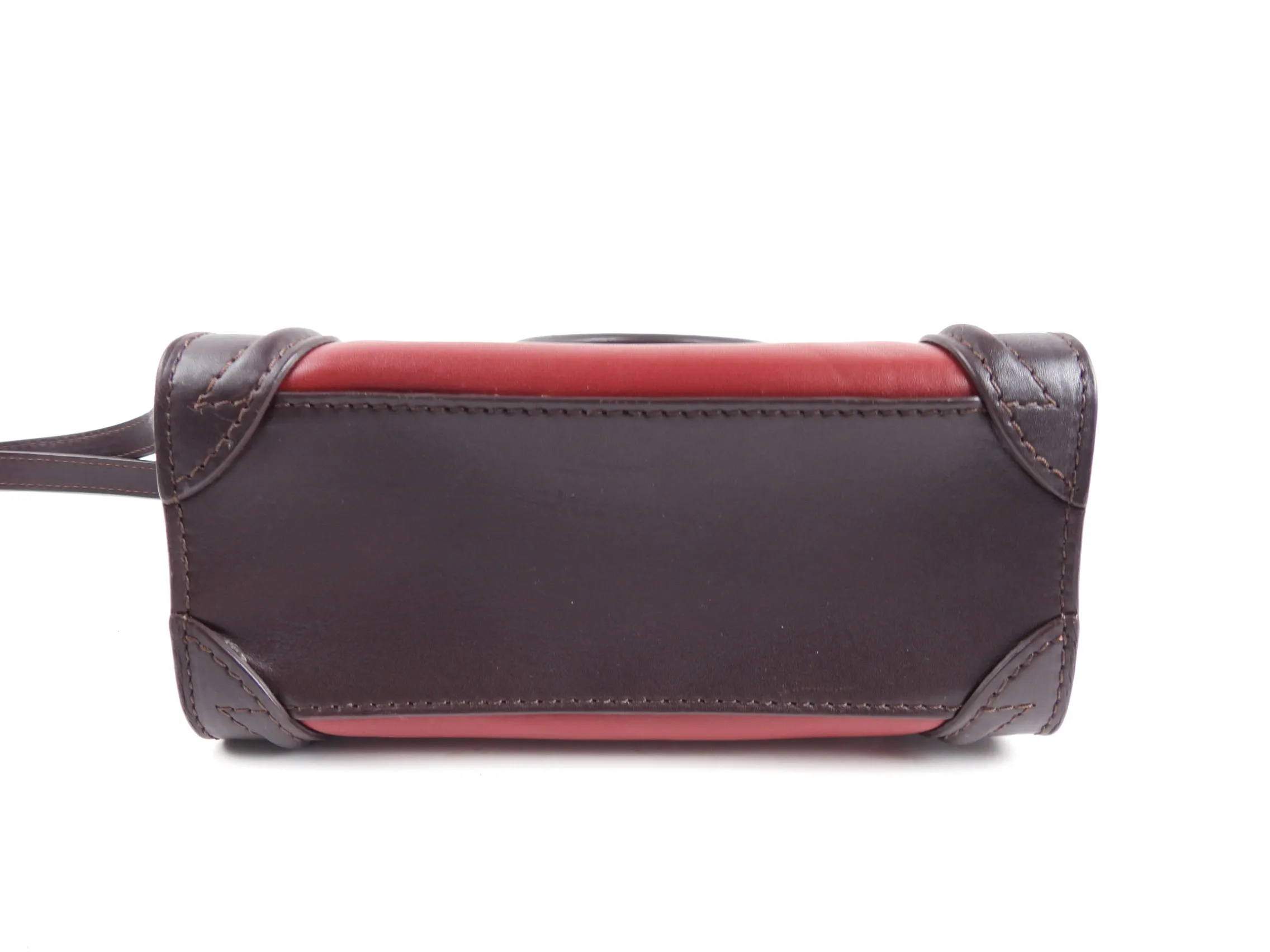 Céline Tri-Color Leather Nano Luggage Tote Crossbody Bag