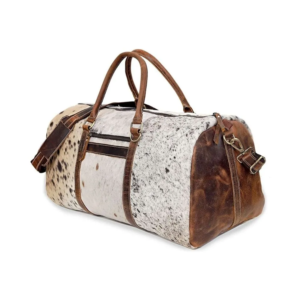 Cowhide Duffle Mens Leather Weekend Bag
