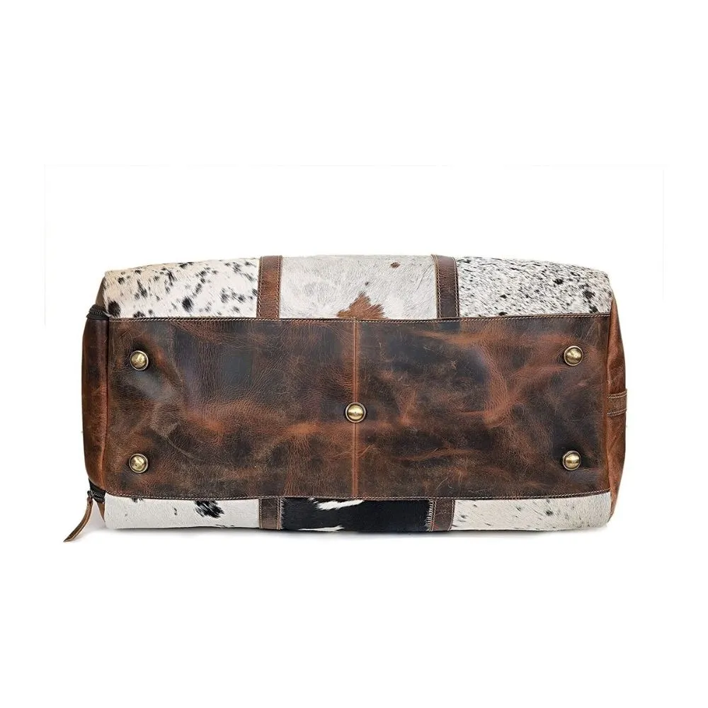 Cowhide Duffle Mens Leather Weekend Bag