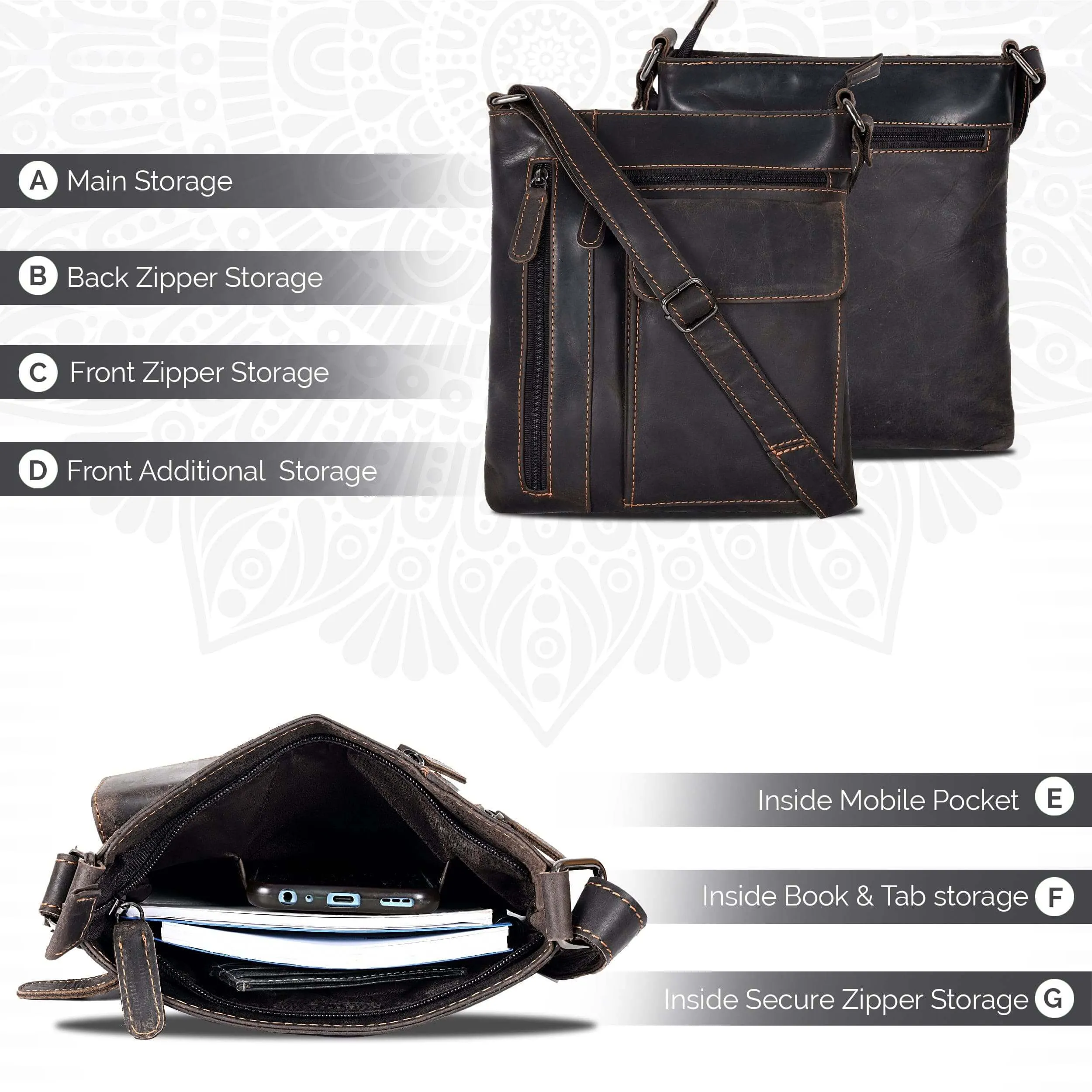 Crossbody Bag for Women Dark Brown