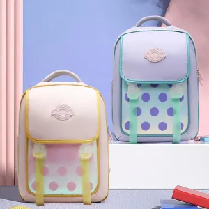 Cute Dot Girls Backpack Elementary School Bags Middle Bookbag
