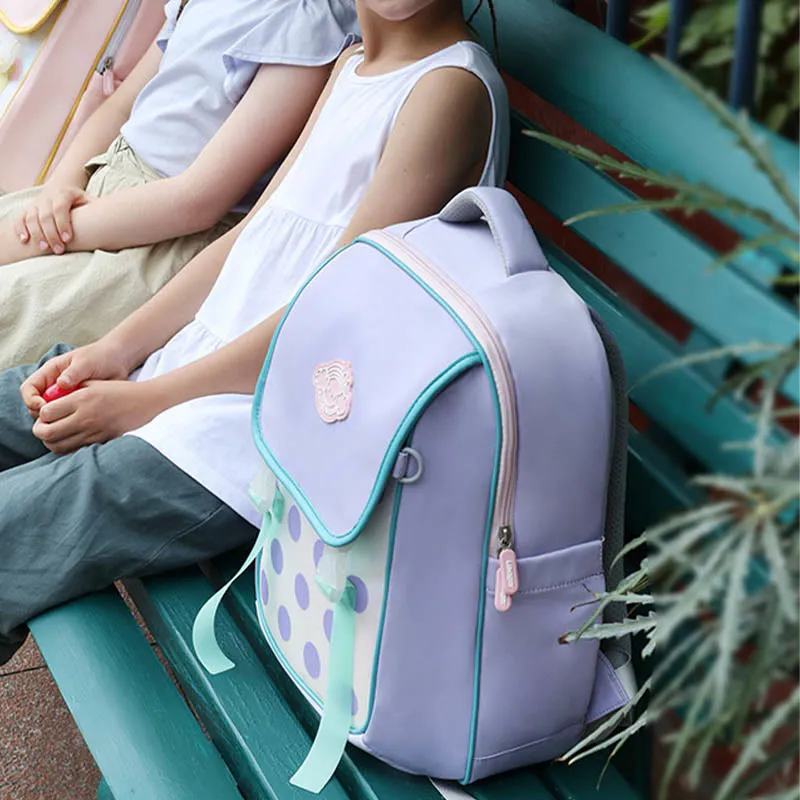 Cute Dot Girls Backpack Elementary School Bags Middle Bookbag