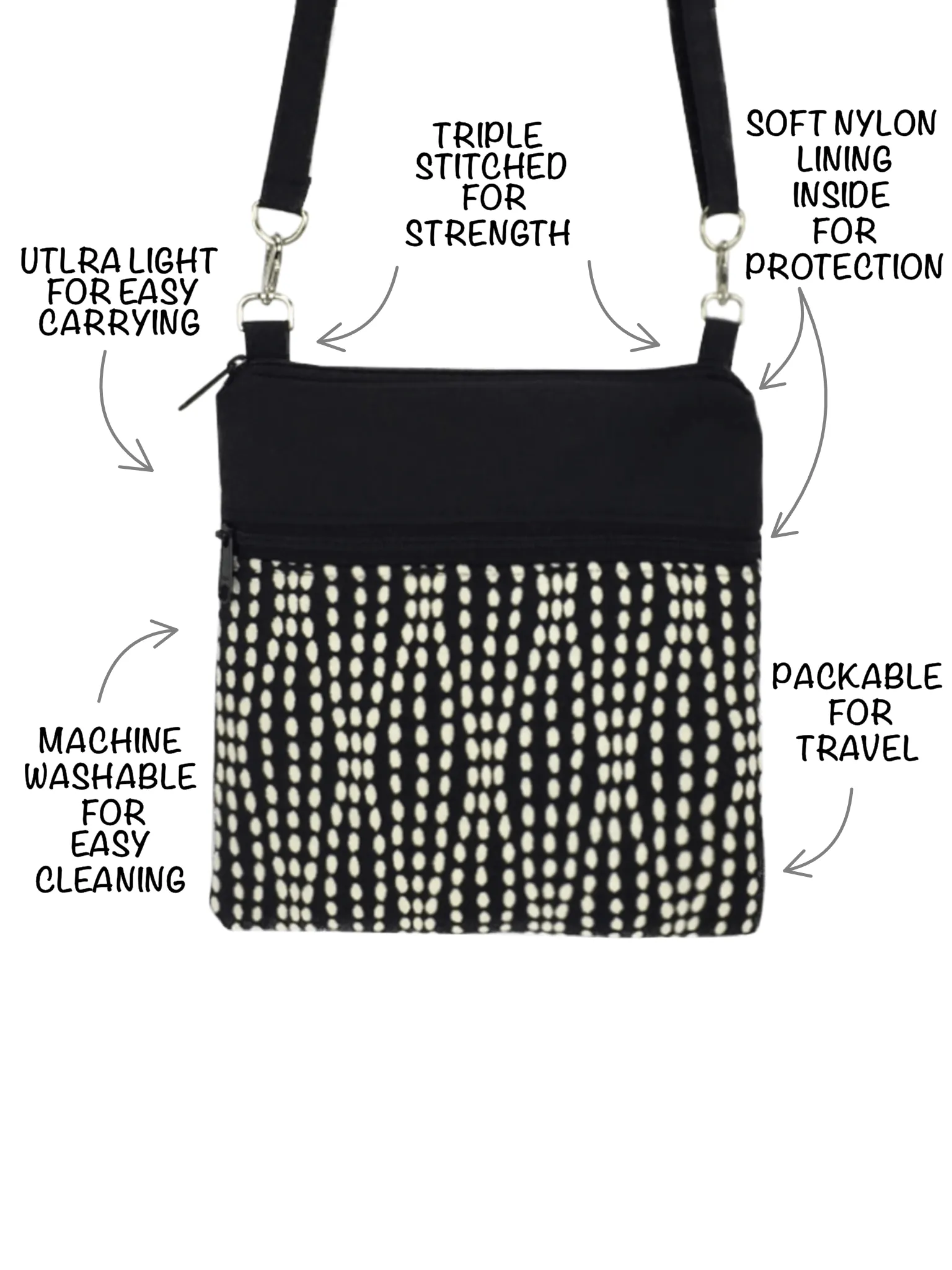 Danda in Navy | Navy Nylon | Mini Square Crossbody Bag