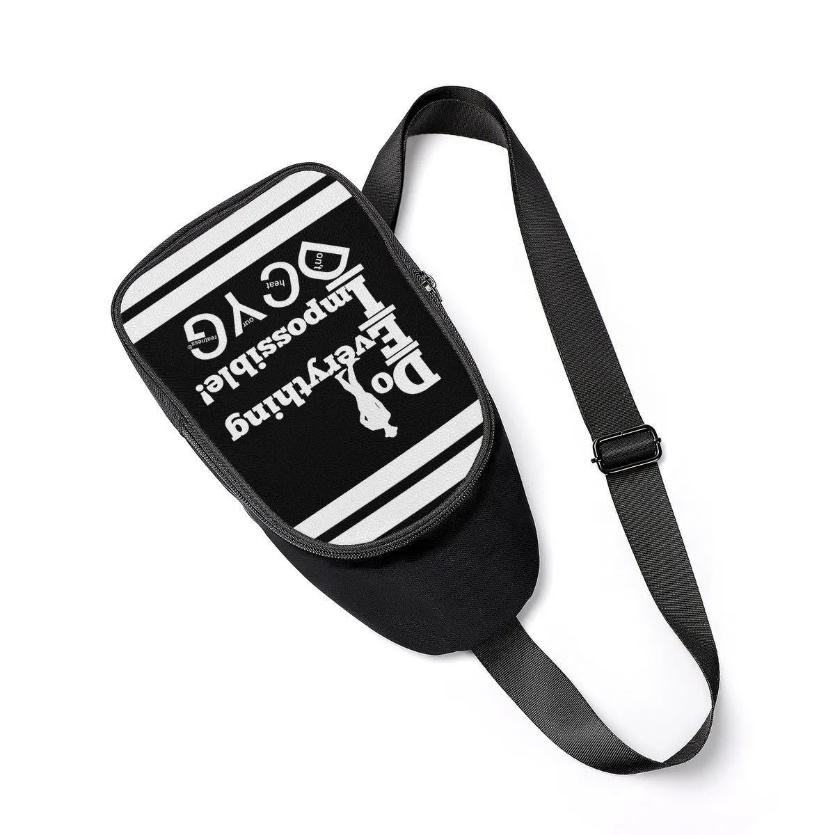 DEI, t562451bCjmat4p7 DCYG White Logo ,Stripe & Black Chest Bag