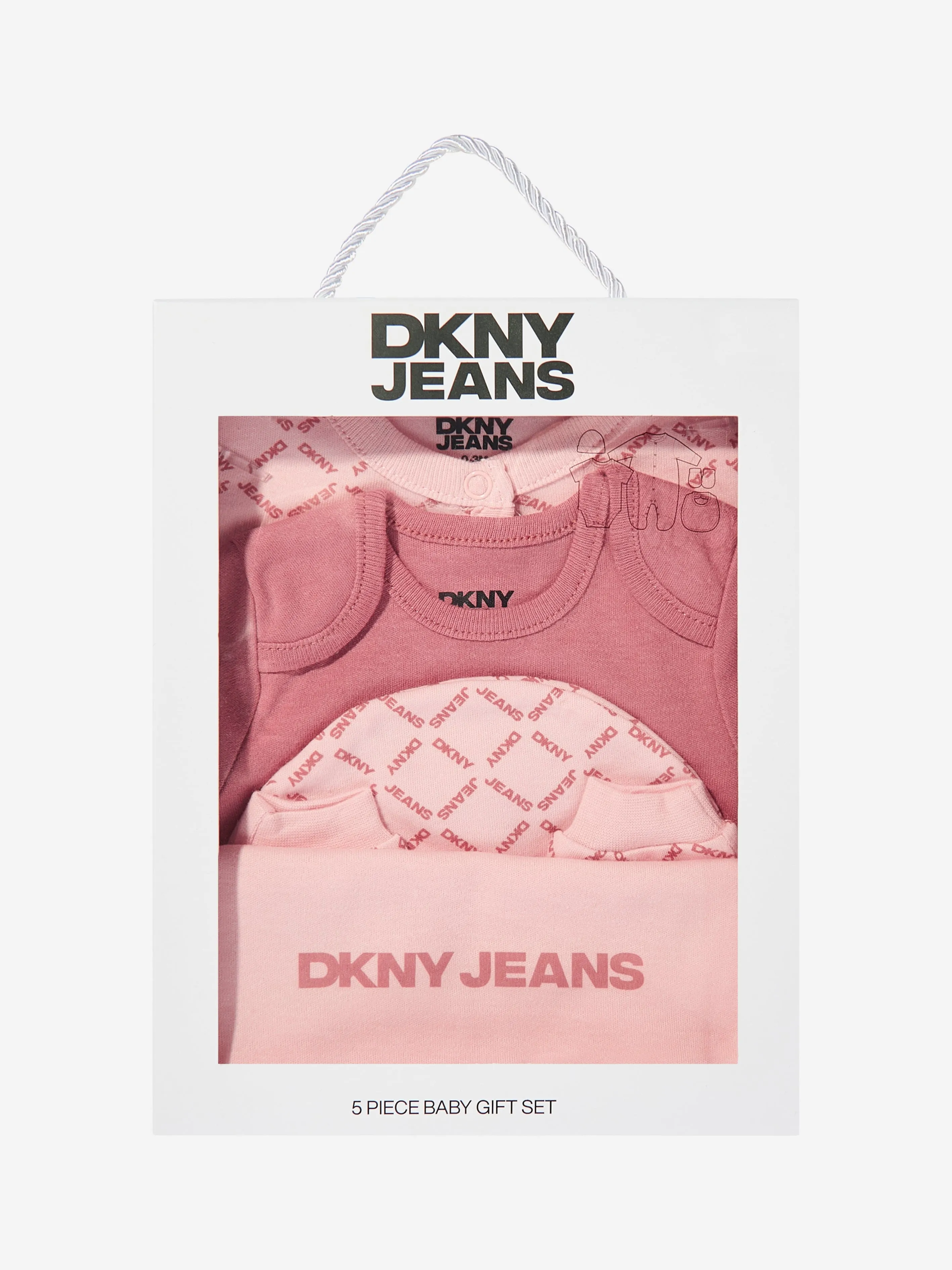 DKNY Baby Girls 5 Piece Babygrow Set in Pink