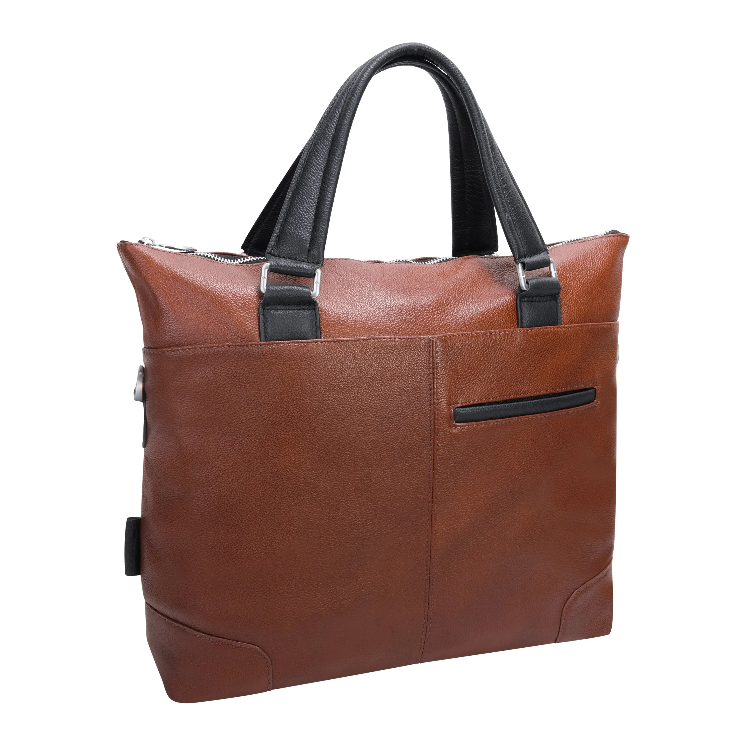 EASTWARD |  15” Leather Two-Tone Tablet & Laptop Briefcase