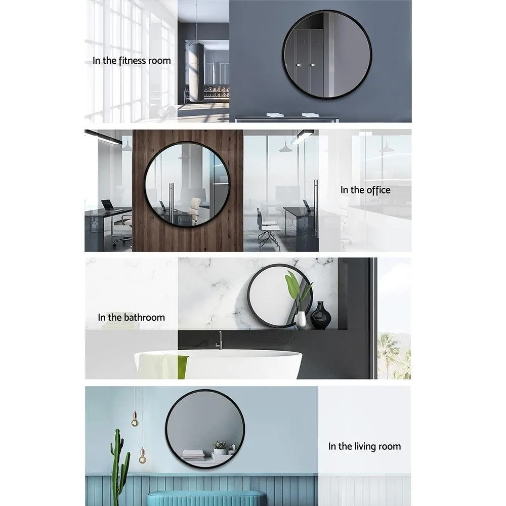 Embellir Round Wall Mirror 70cm Makeup Bathroom Mirror Frameless