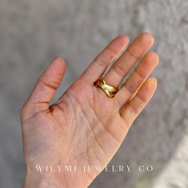 Embraced White Pearl Ring | 10x10mm | 24k Gold Filled