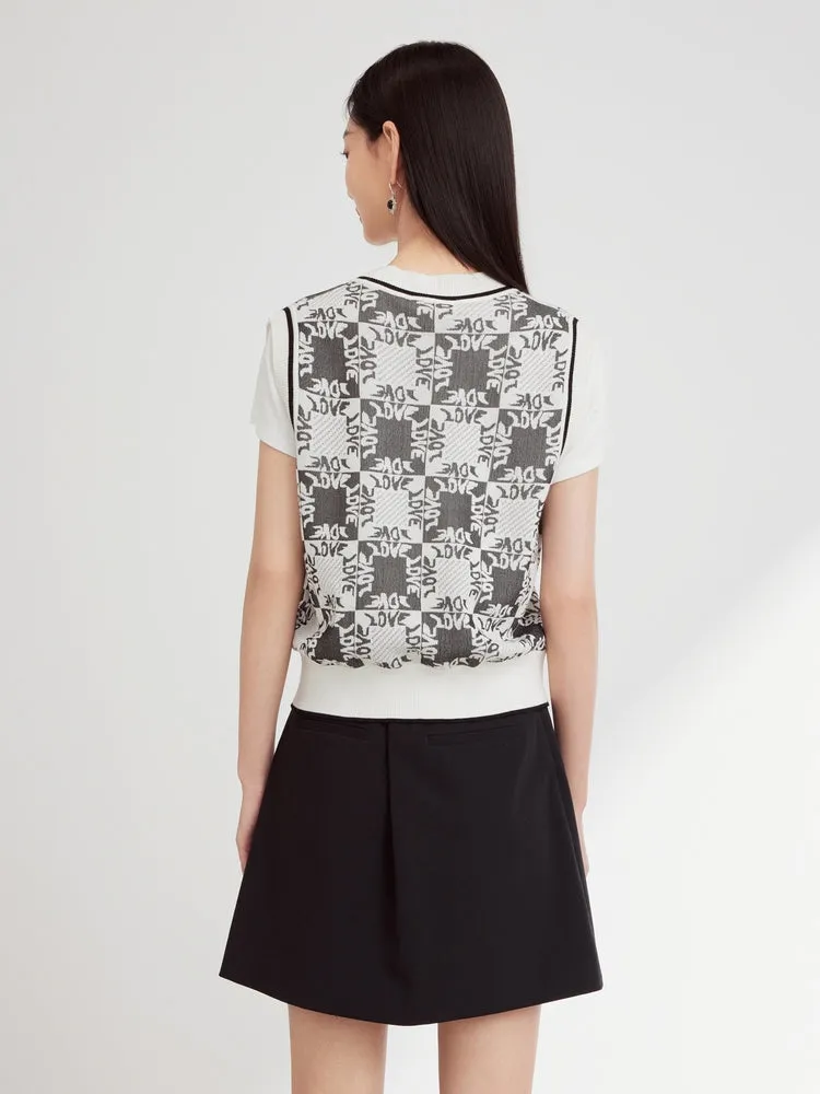 EP YAYING Jacquard Knit Vest