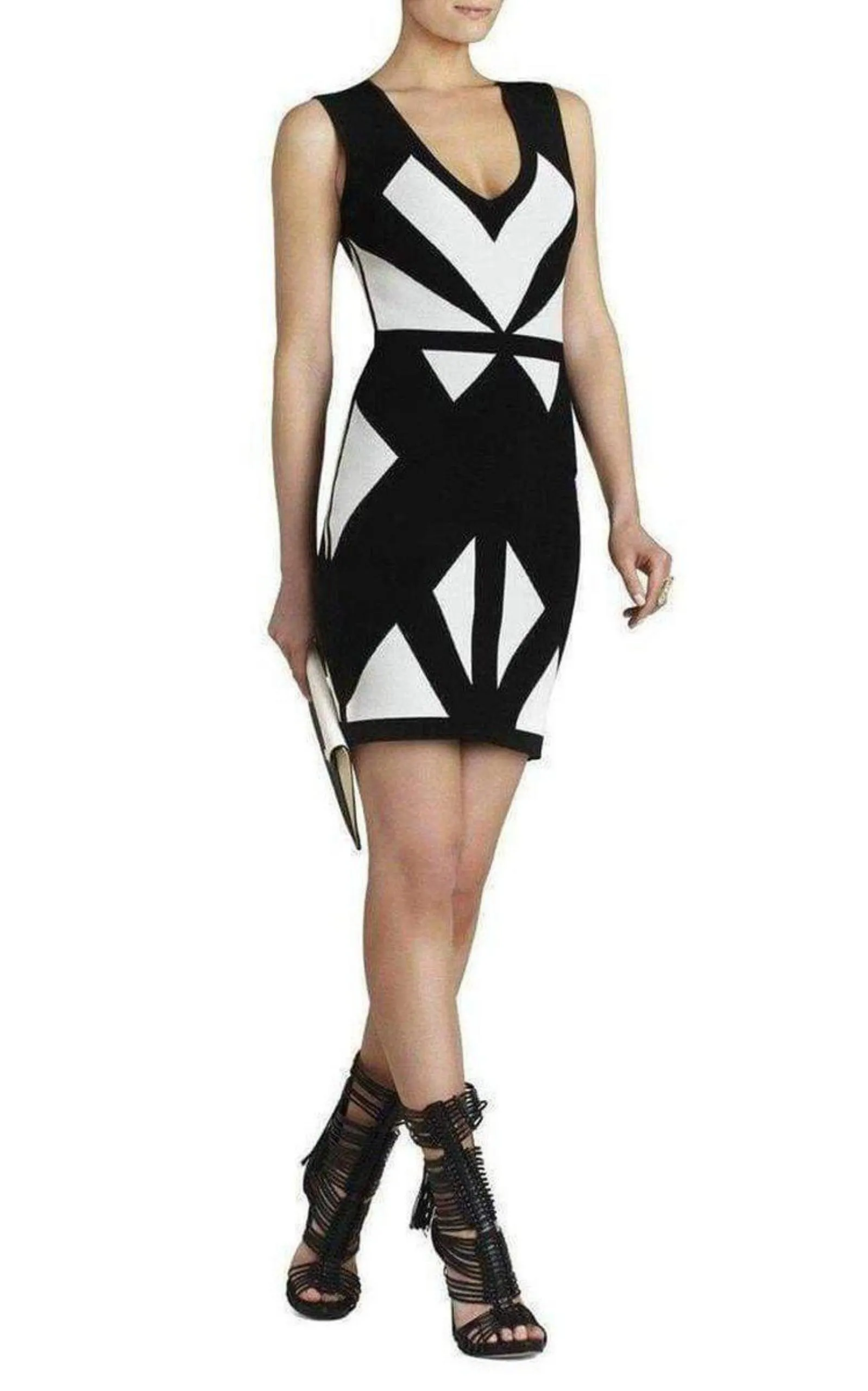 Evinna Geometric Jacquard Dress