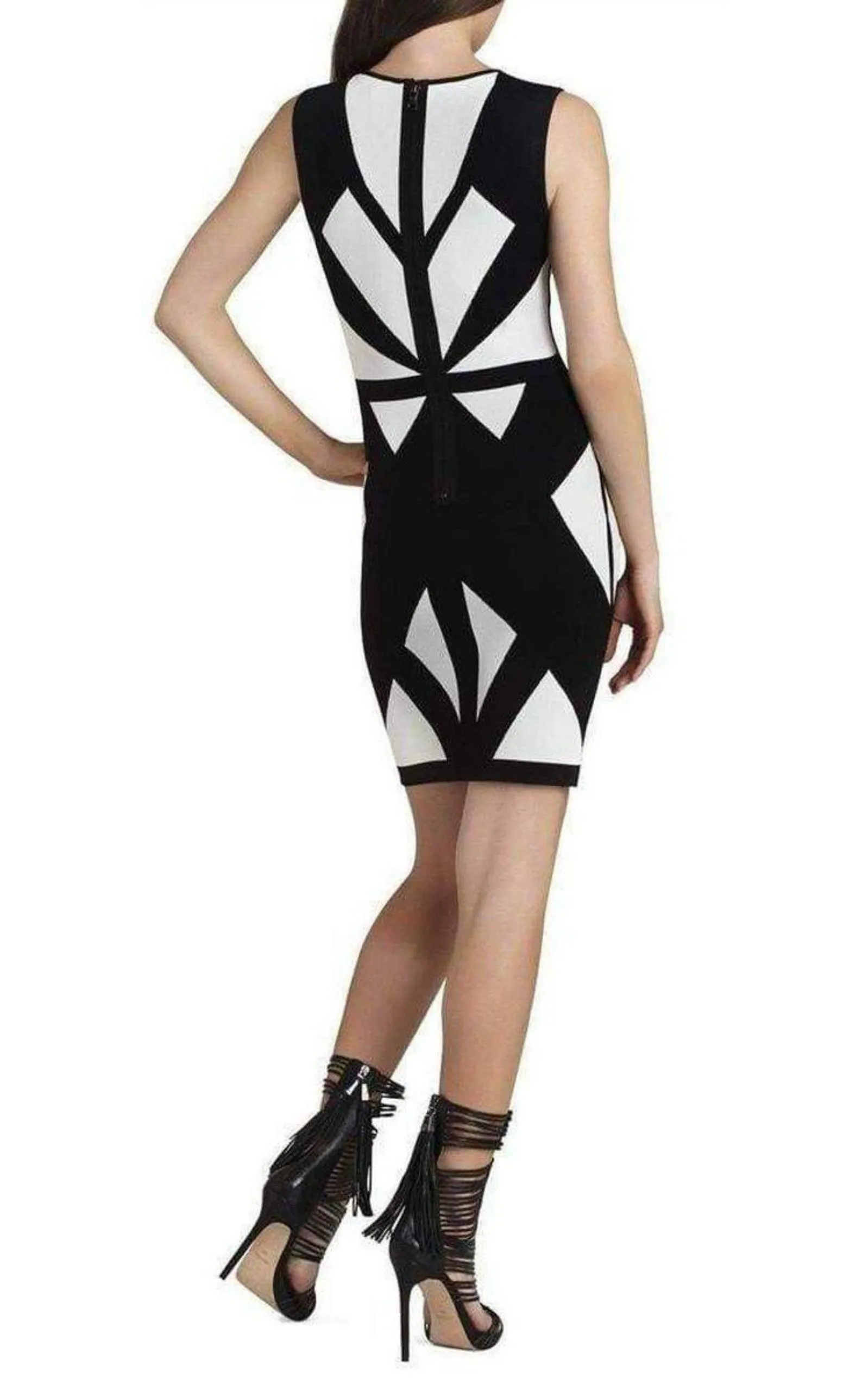 Evinna Geometric Jacquard Dress