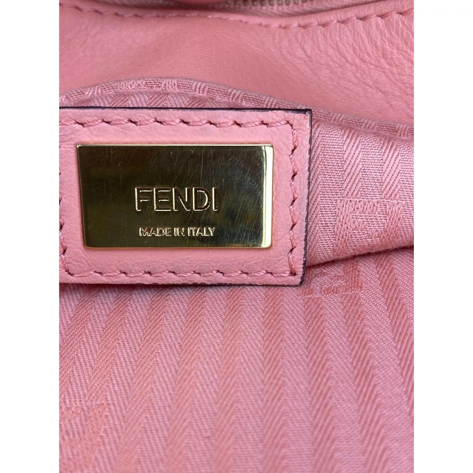 Fendi Vitello Elite Flamingo Petite 2Jours Tote Ecstasy Shoulder crossbody Bag