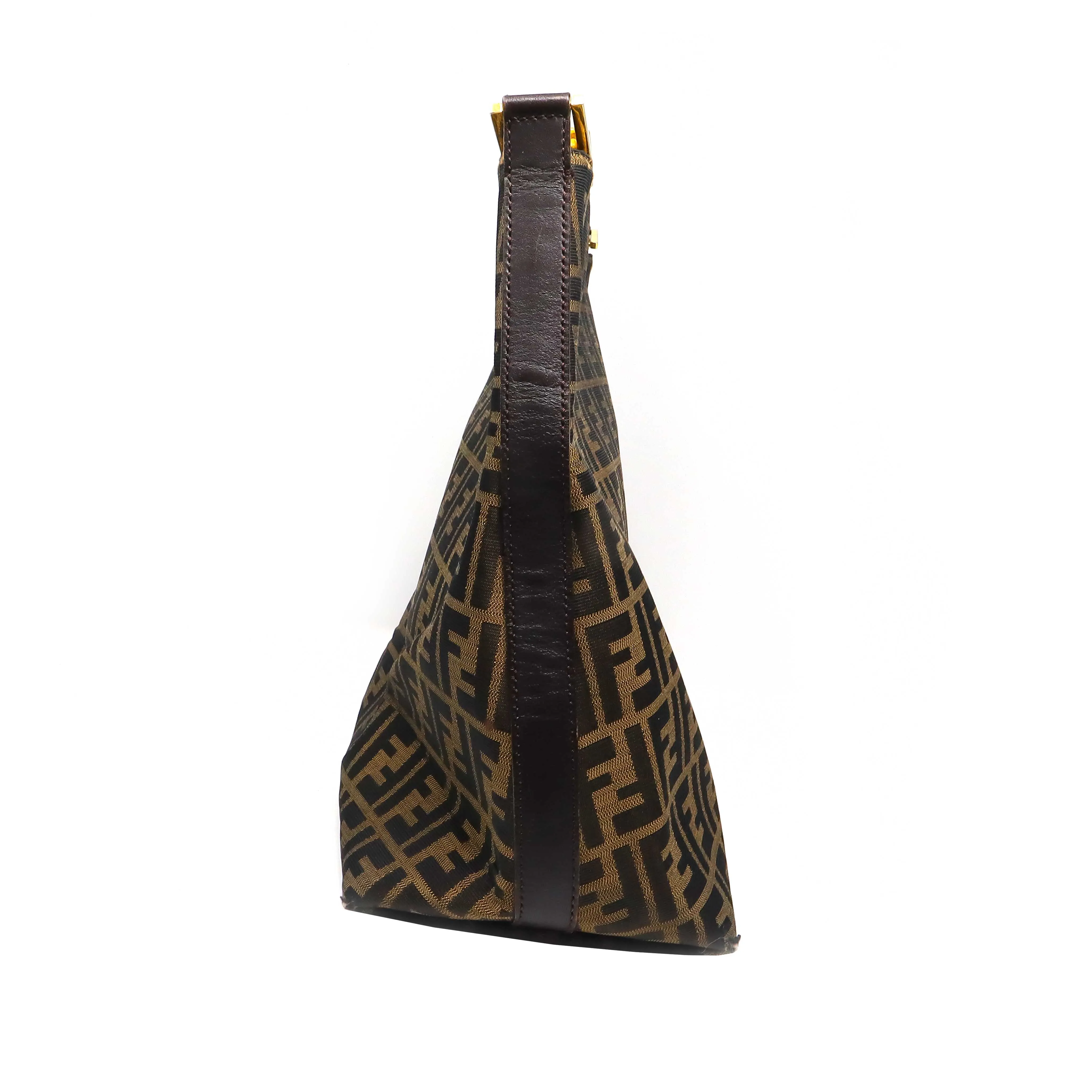 Fendi Zucca Print Large Canvas Hobo Bag