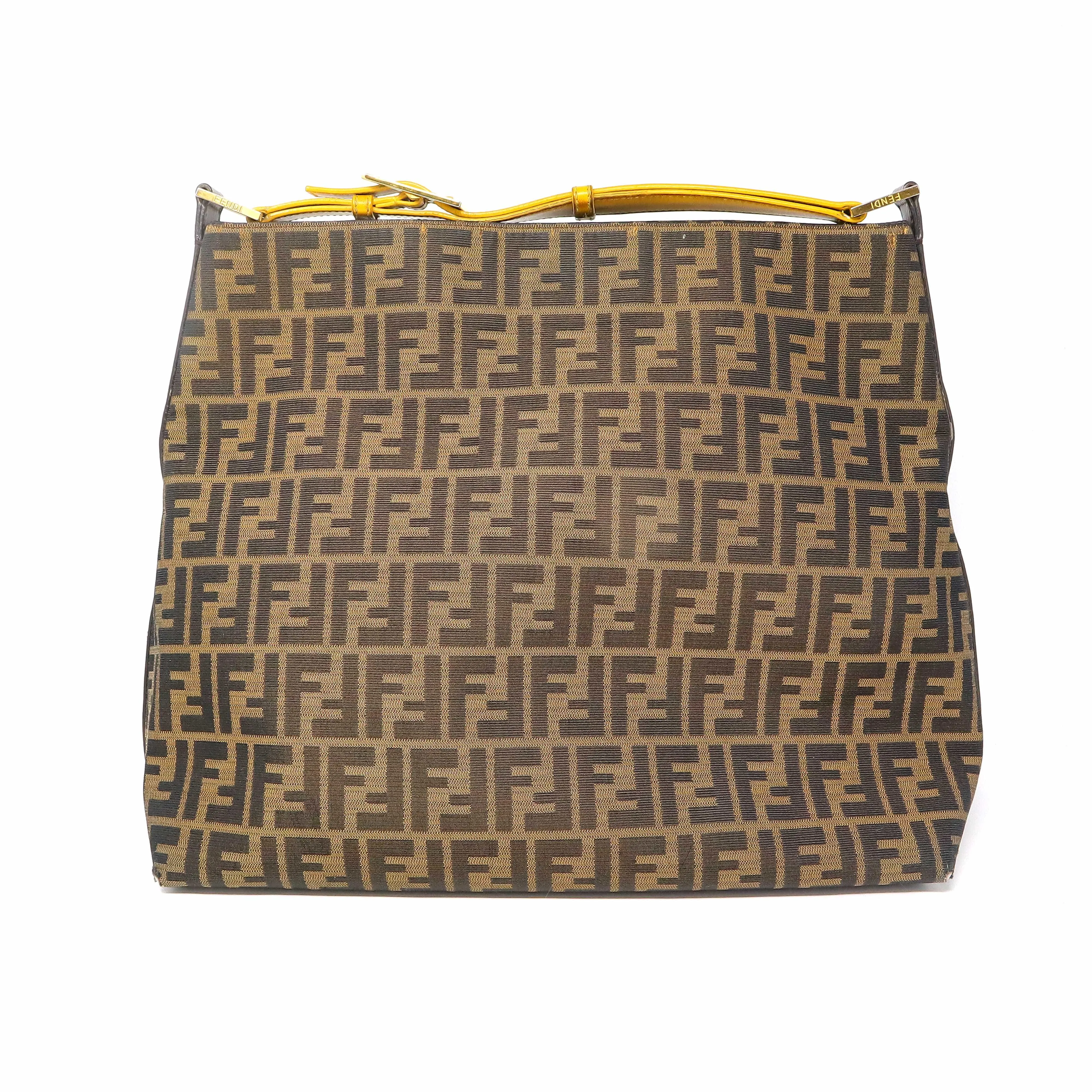 Fendi Zucca Print Large Canvas Hobo Bag