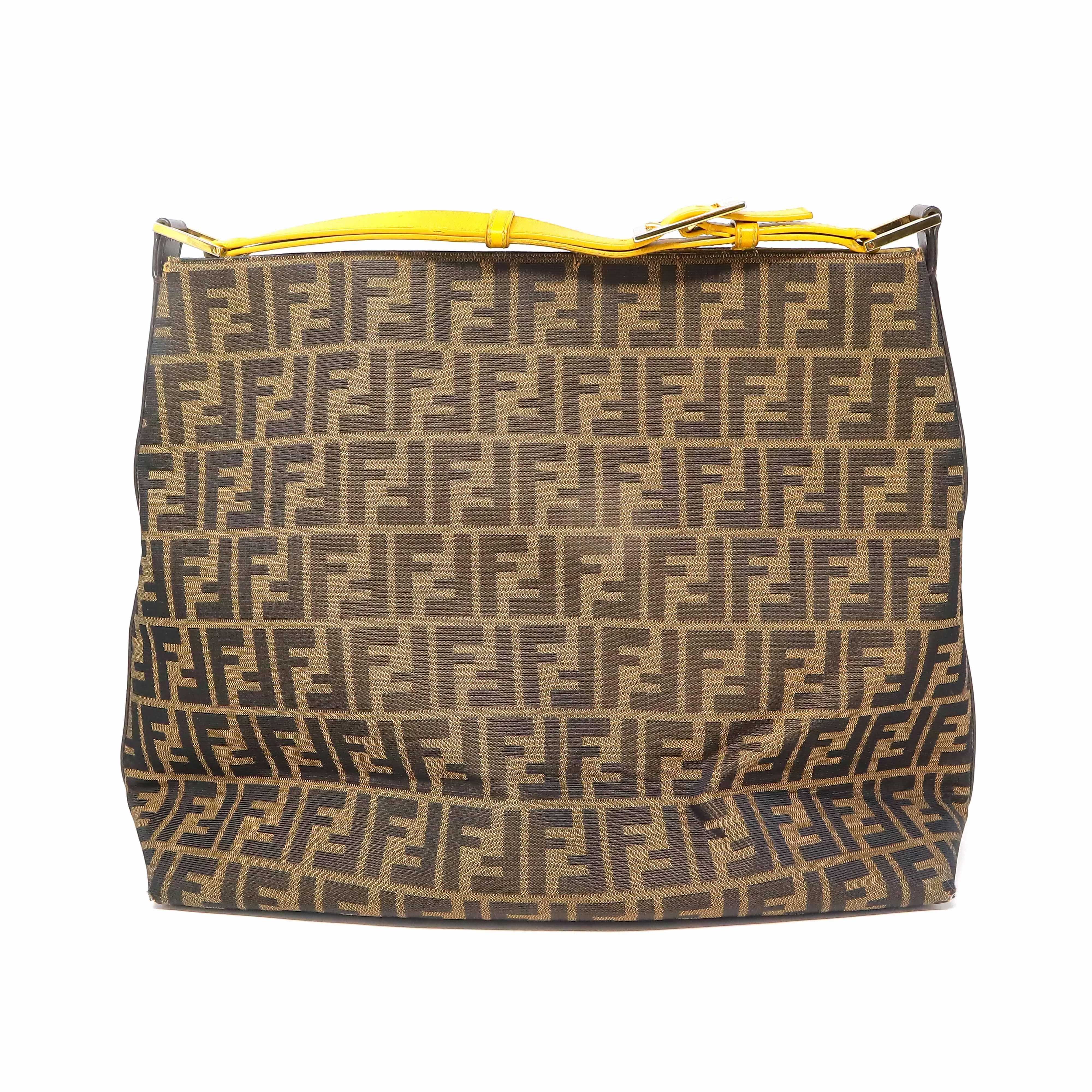 Fendi Zucca Print Large Canvas Hobo Bag