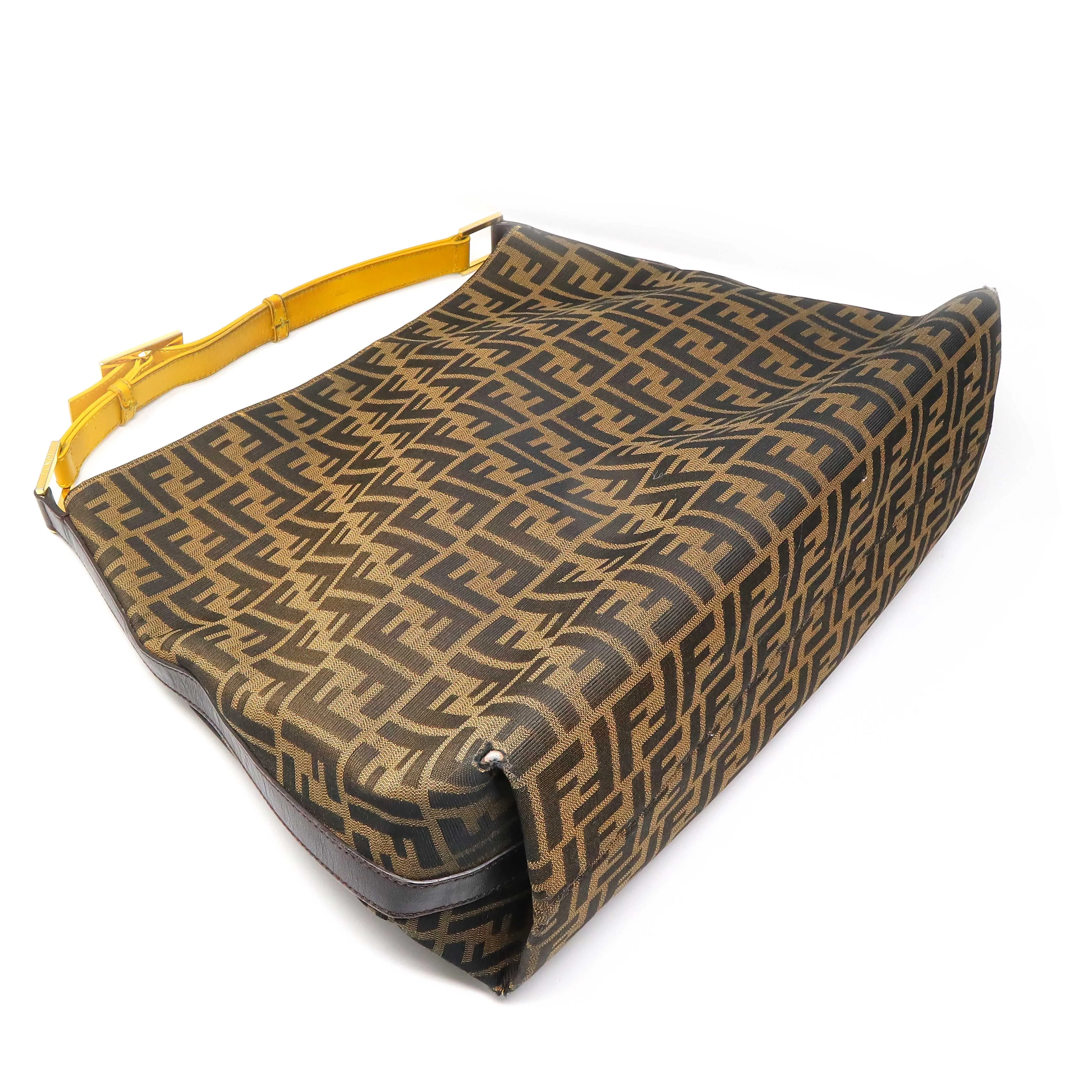 Fendi Zucca Print Large Canvas Hobo Bag