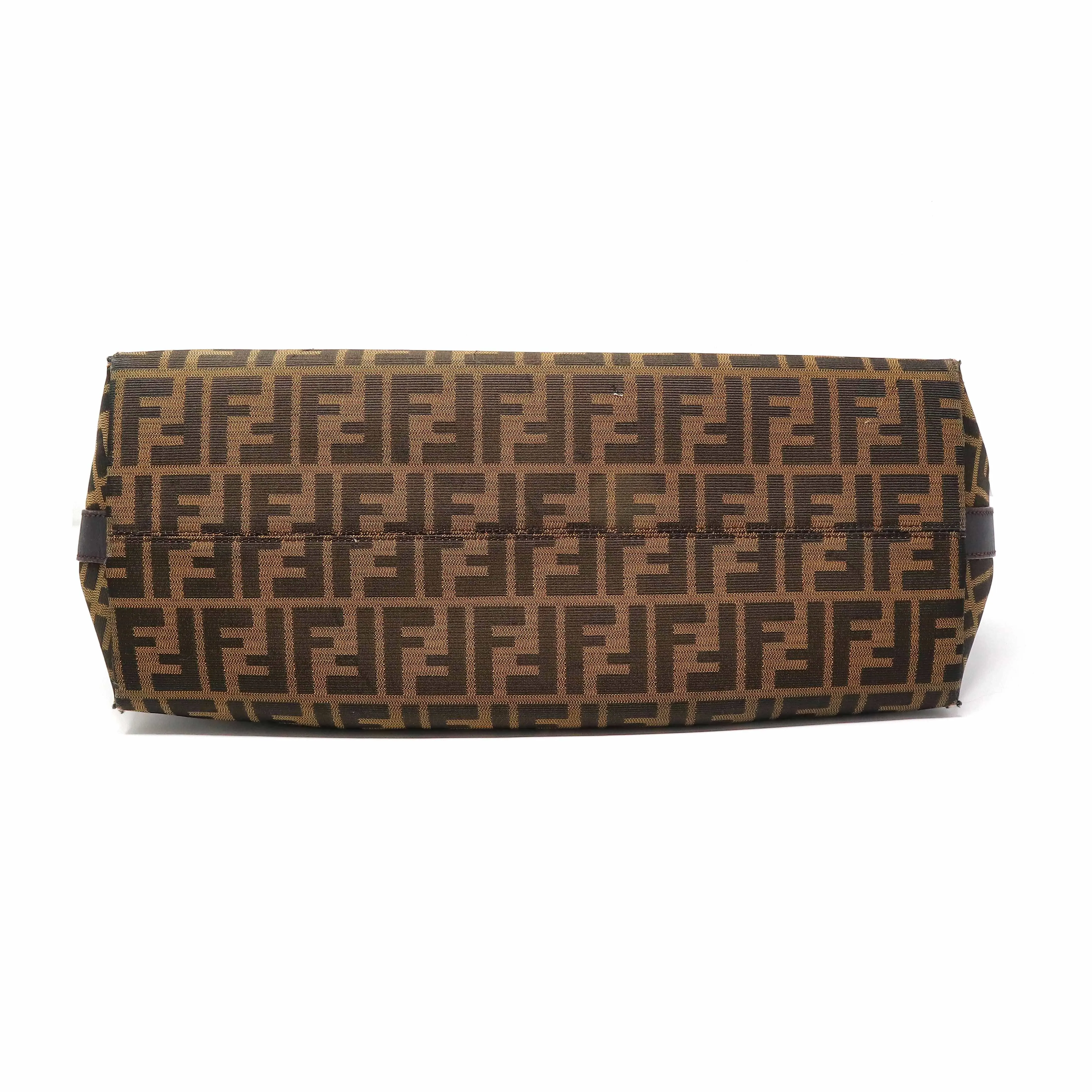 Fendi Zucca Print Large Canvas Hobo Bag