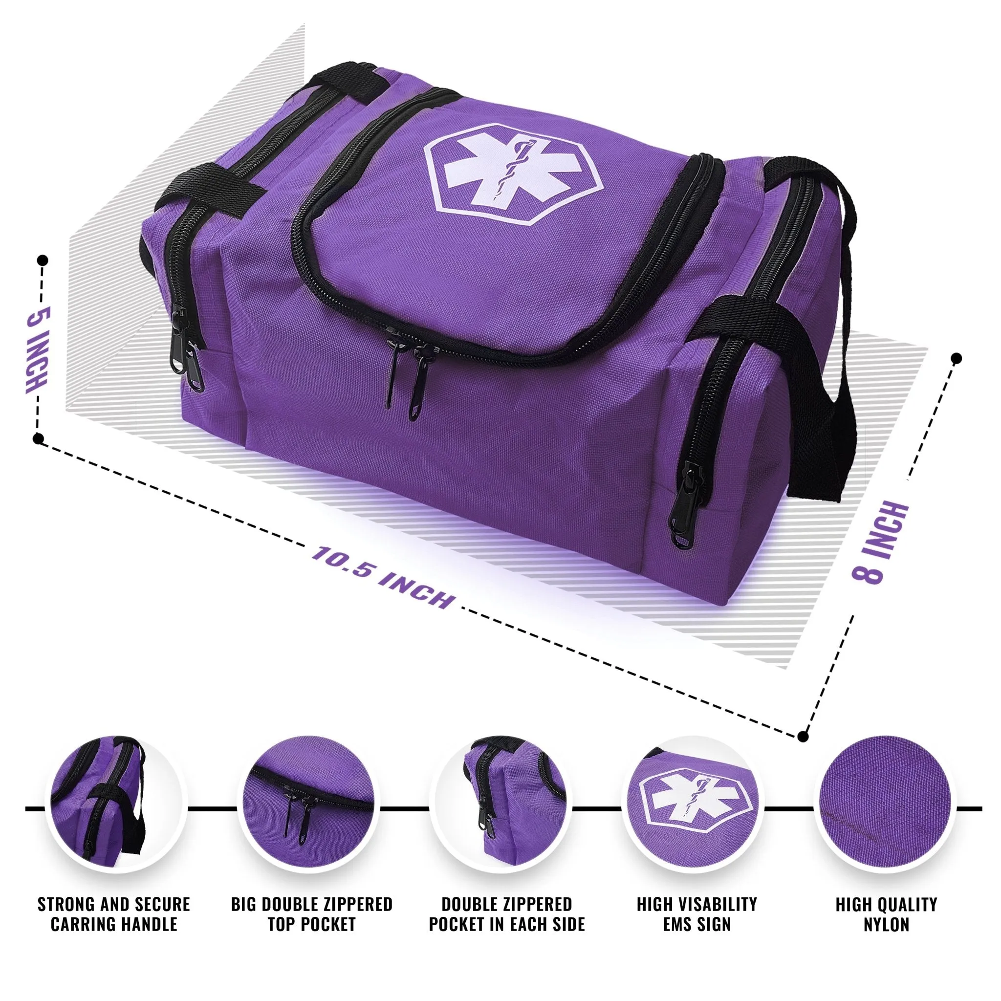 First Aid Responder EMS Emergency Medical Trauma Bag EMT 10.5"x5"x8 Fire Fighter