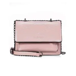 Flapped Quilted Chic Crossbody Bag - Pink
