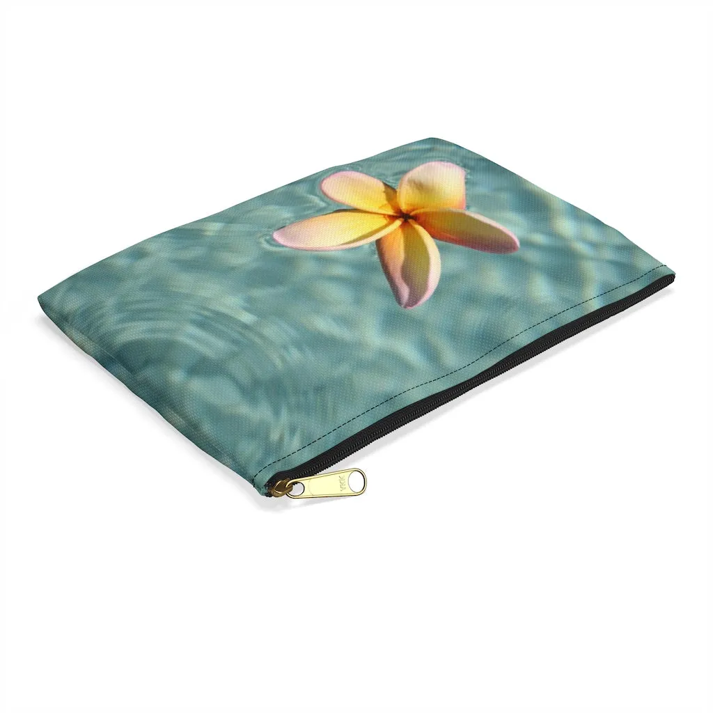 Floating Frangipani Zippered Accessory Pouch (FWS)