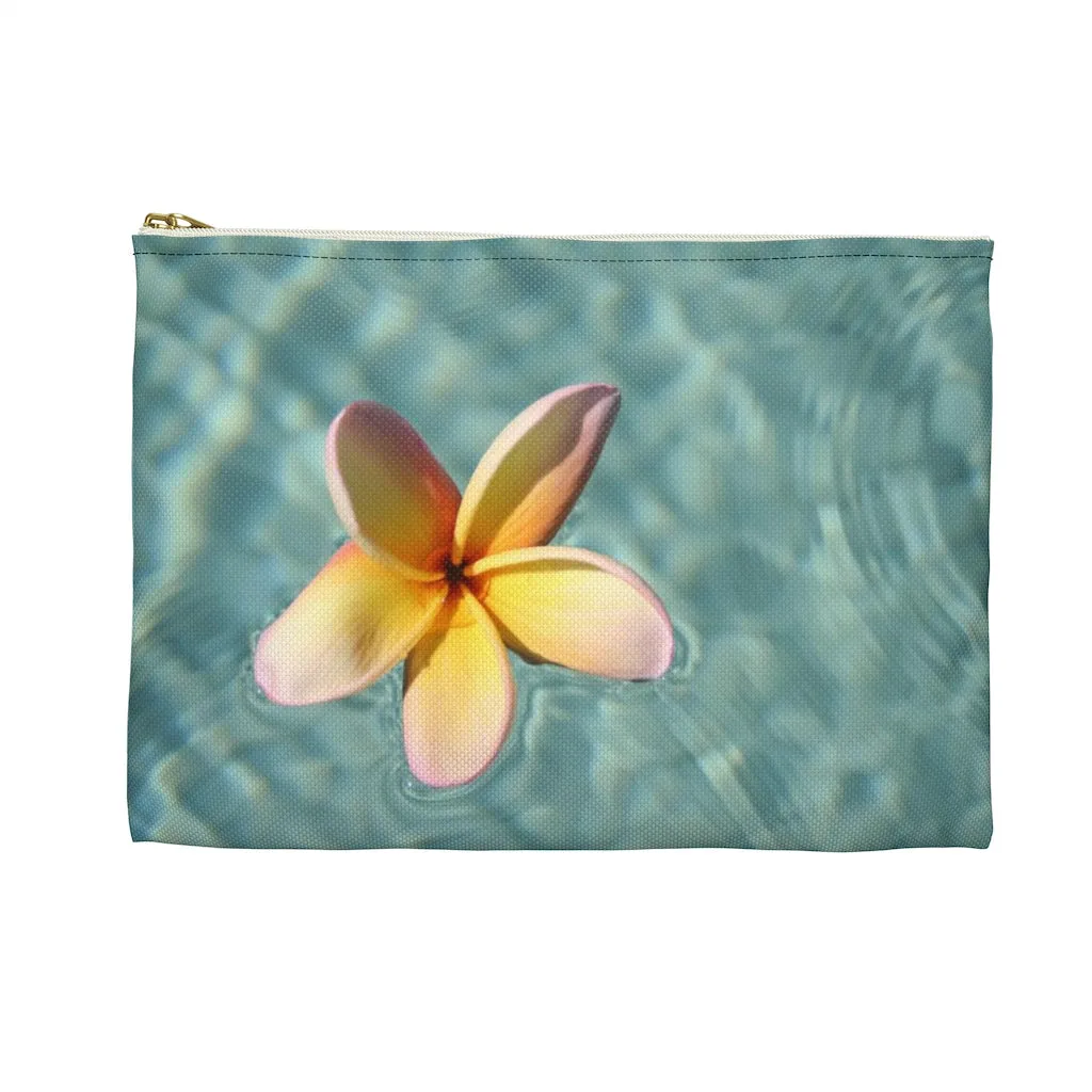Floating Frangipani Zippered Accessory Pouch (FWS)