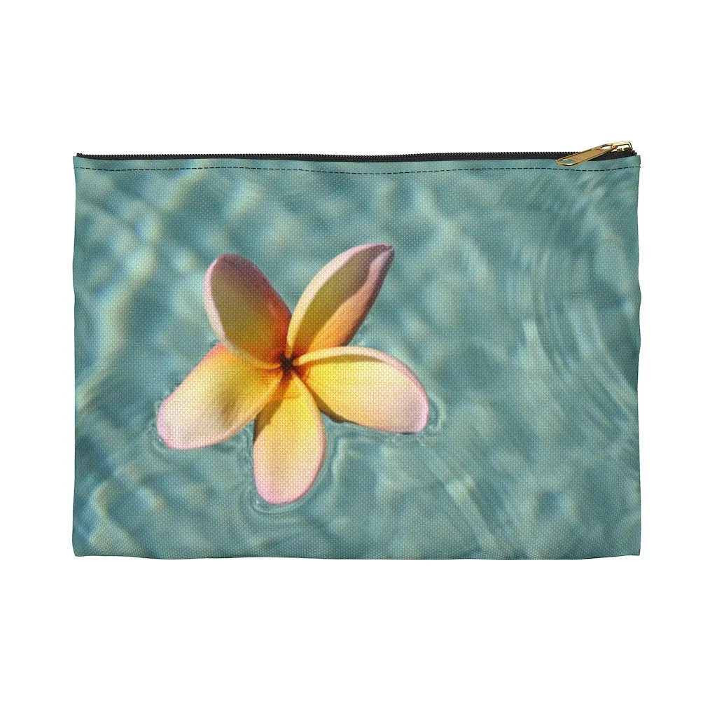 Floating Frangipani Zippered Accessory Pouch (FWS)