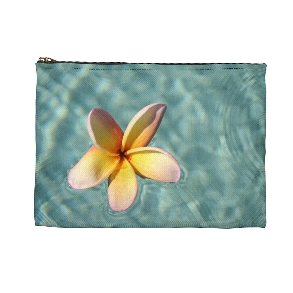 Floating Frangipani Zippered Accessory Pouch (FWS)