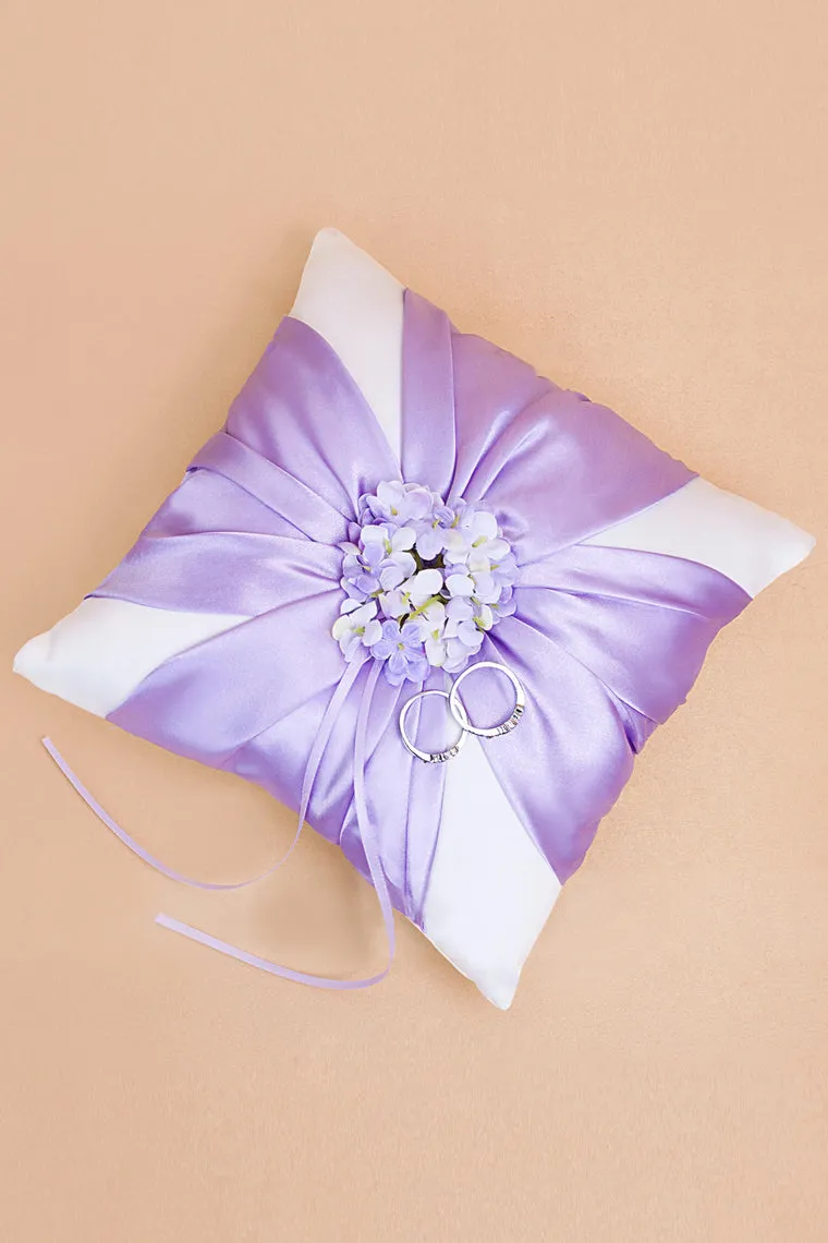 Floral Design Ring Pillow Satin