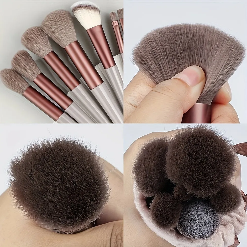 Fluffy Makeup Brush Set & Storage Bag