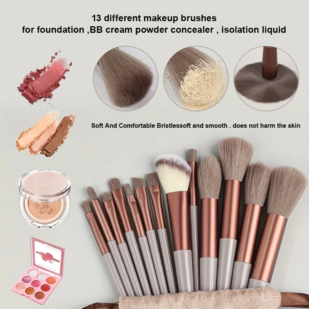 Fluffy Makeup Brush Set & Storage Bag