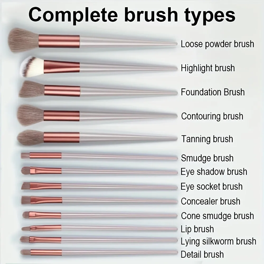Fluffy Makeup Brush Set & Storage Bag