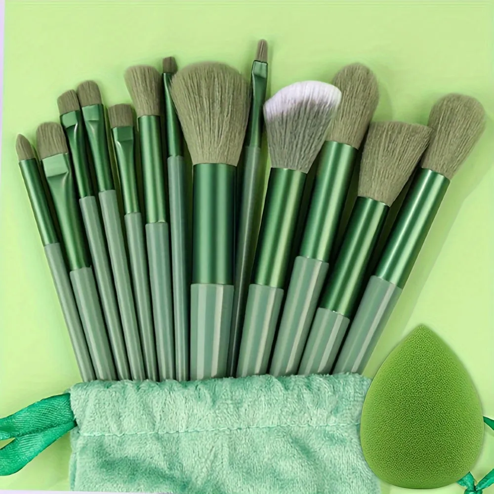 Fluffy Makeup Brush Set & Storage Bag