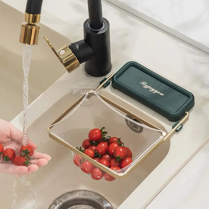 Foldable Sink Strainer Mesh Bag Stand
