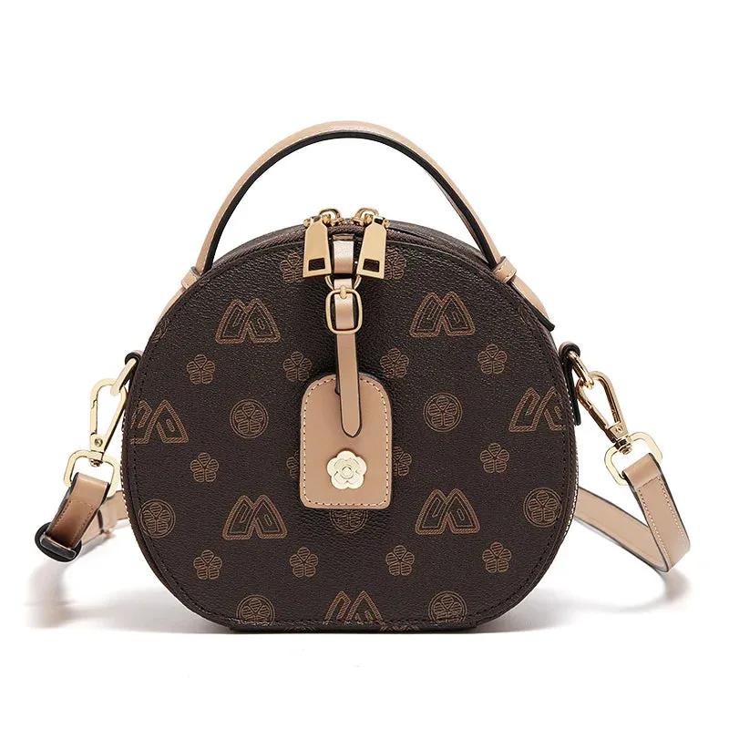 FOXER Sign PU Leather Women's Circular Messenger Bag